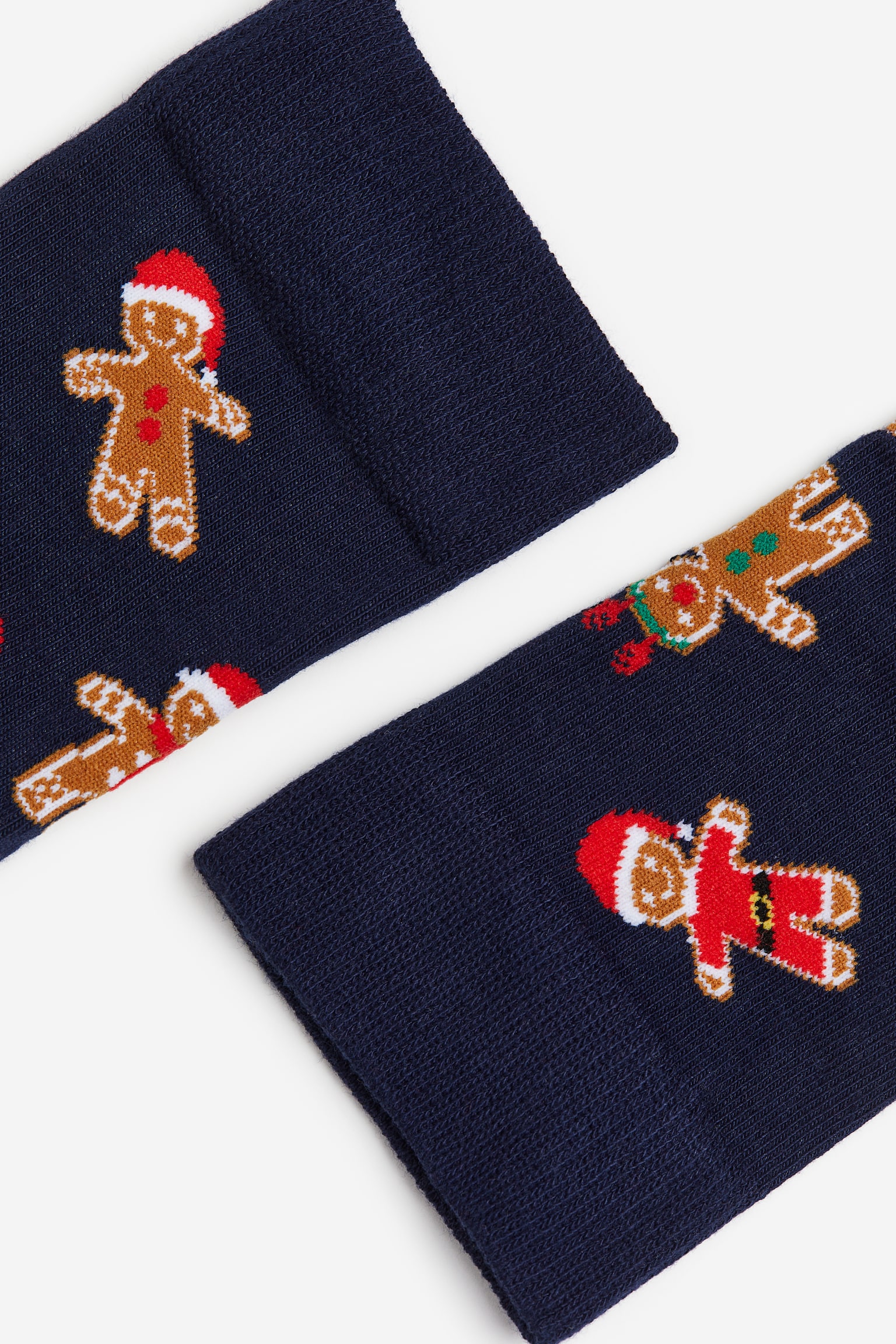 Tất dệt kim hoa văn - Xanh dương đậm/Người bánh gừng - 2