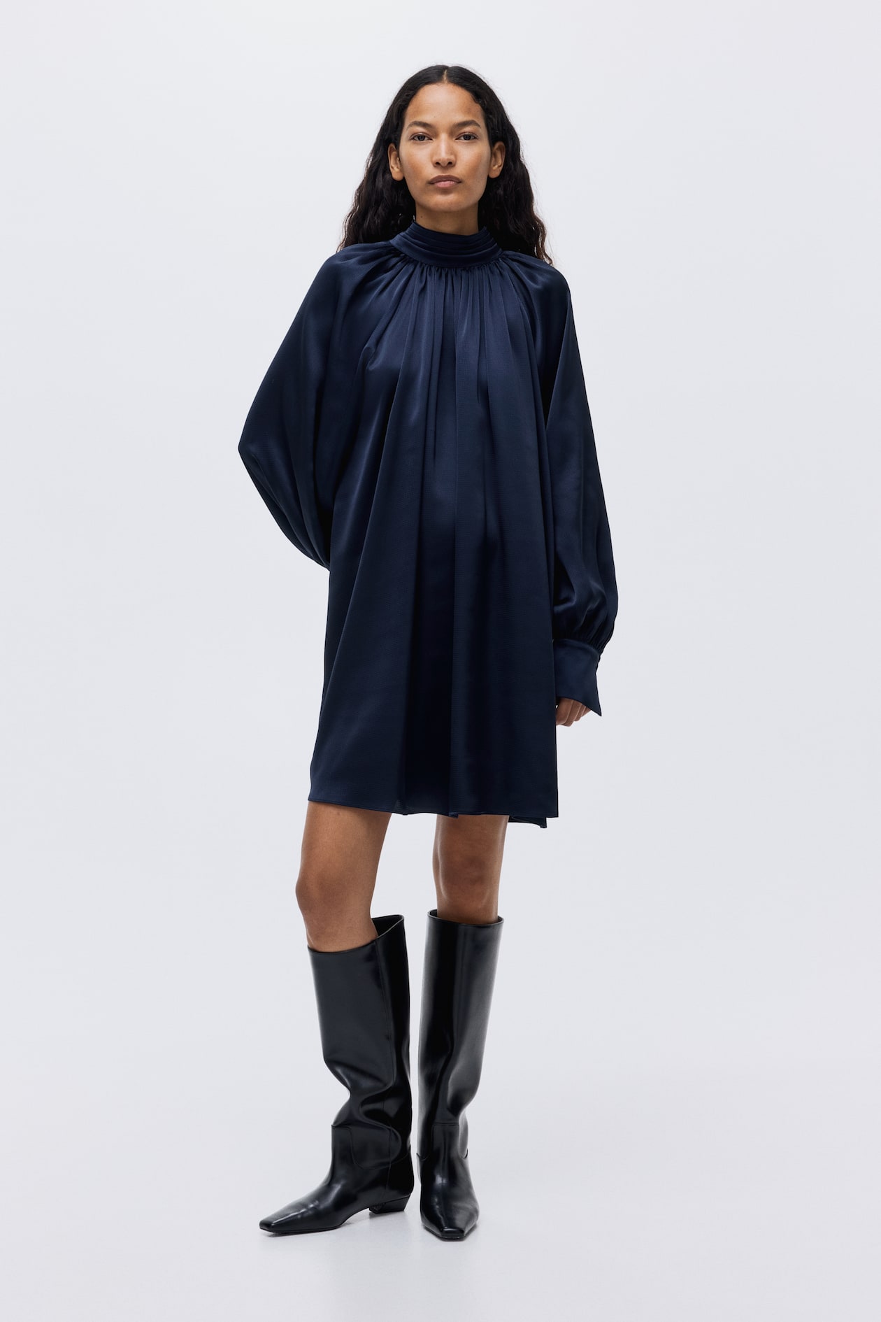 Robe à écharpe en satin Bleu marine FEMME H&M FR