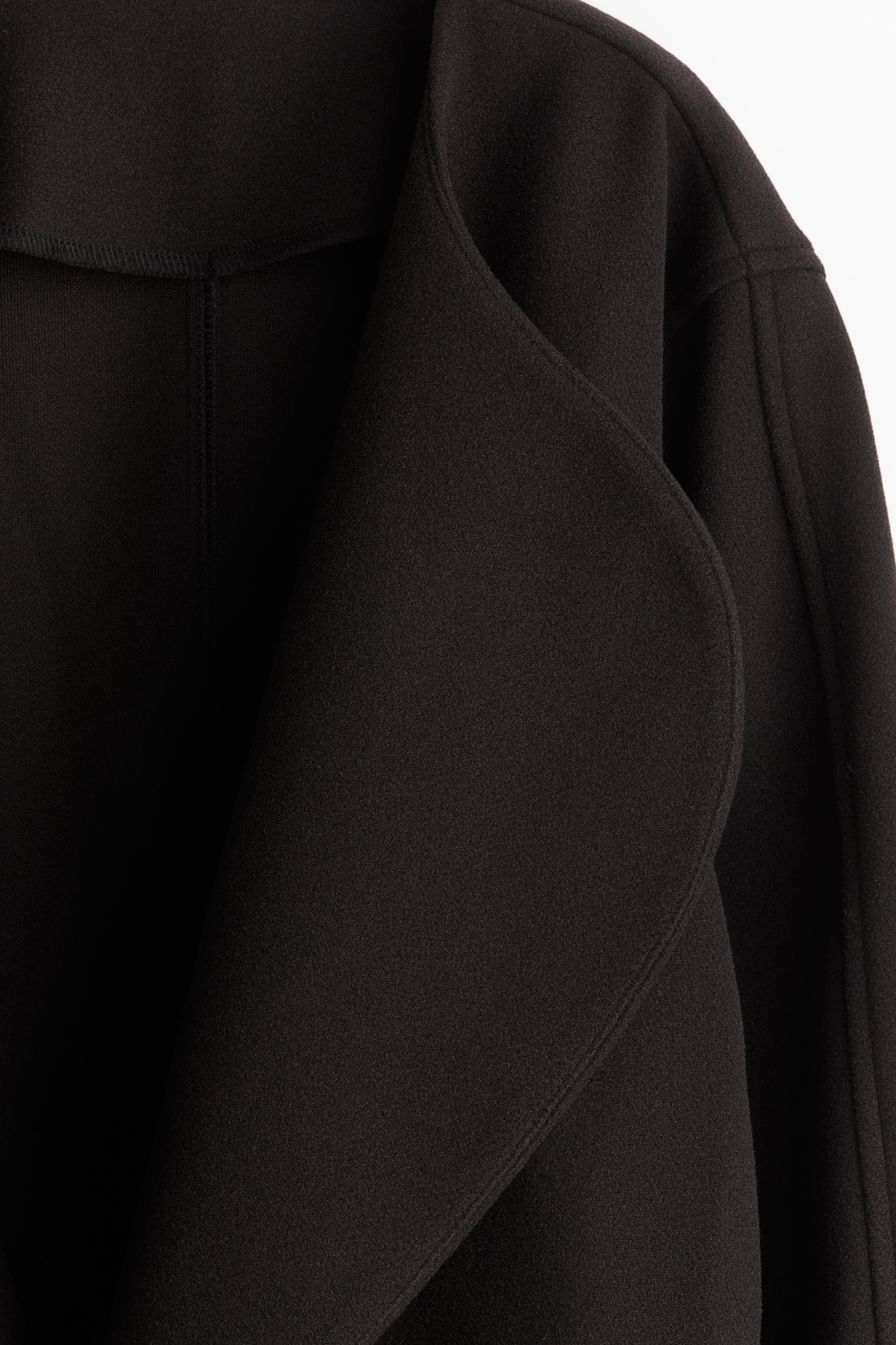 ショールカラー フェルトジャケット - ブラック - レディース