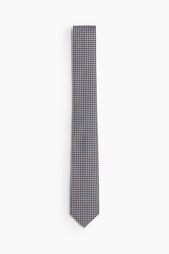 Patterned tie - Black/Dogtooth pattern/Black/Striped/Cream/Striped - 1