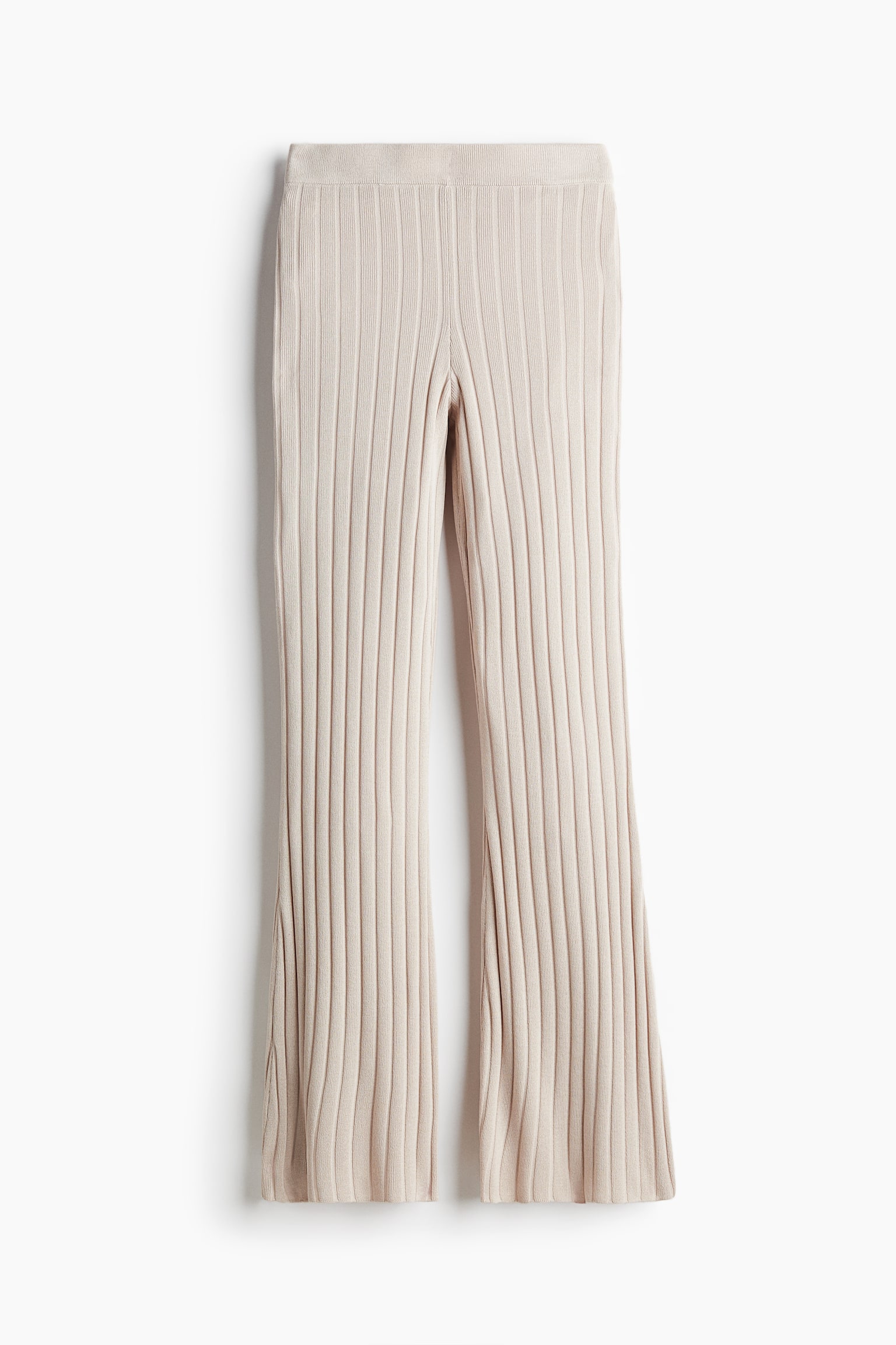 Женские брюки H&M Rib-knit, цвет: Светлый бежевый — фото 1