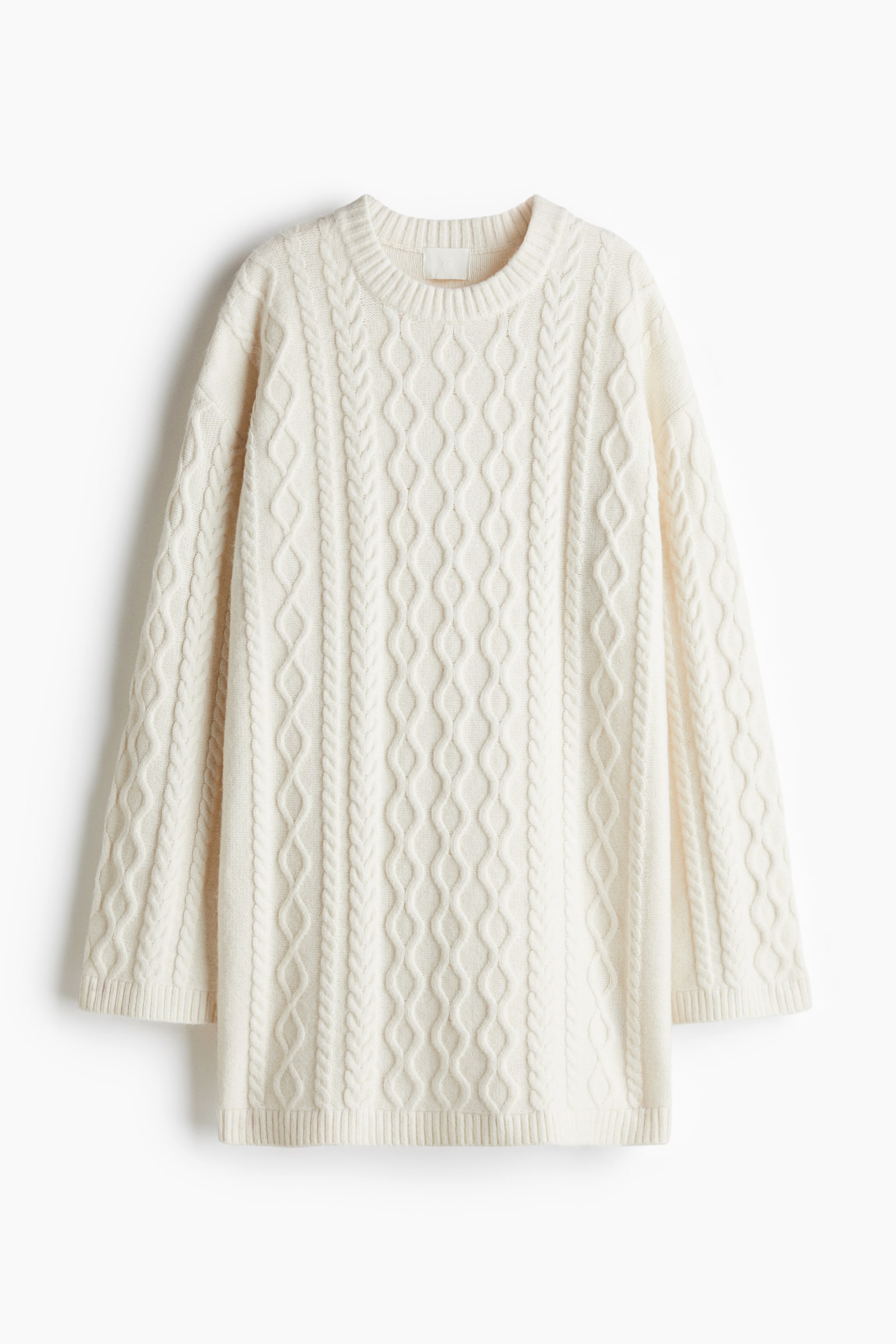 Cable-knit dress - Cream - 2