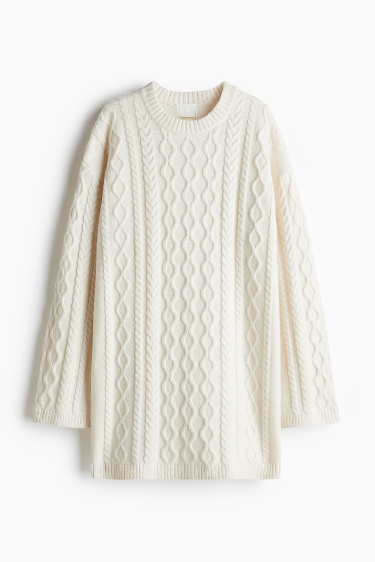 white christmas dresses Cream Cable Knit Sweater Dress main image 1