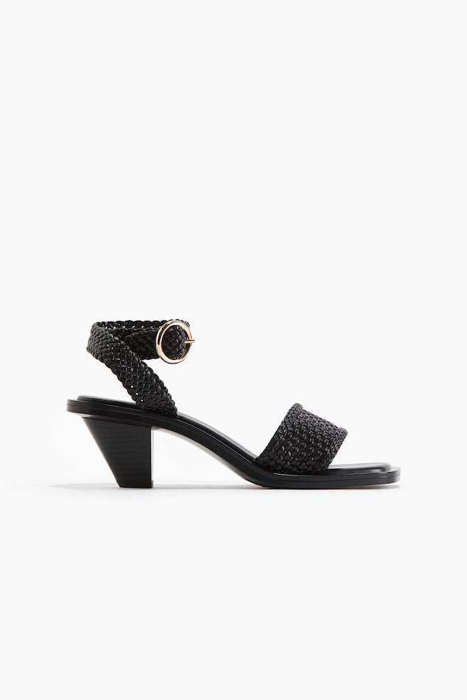 Sandalias de tacón trenzadas - Negro - 1