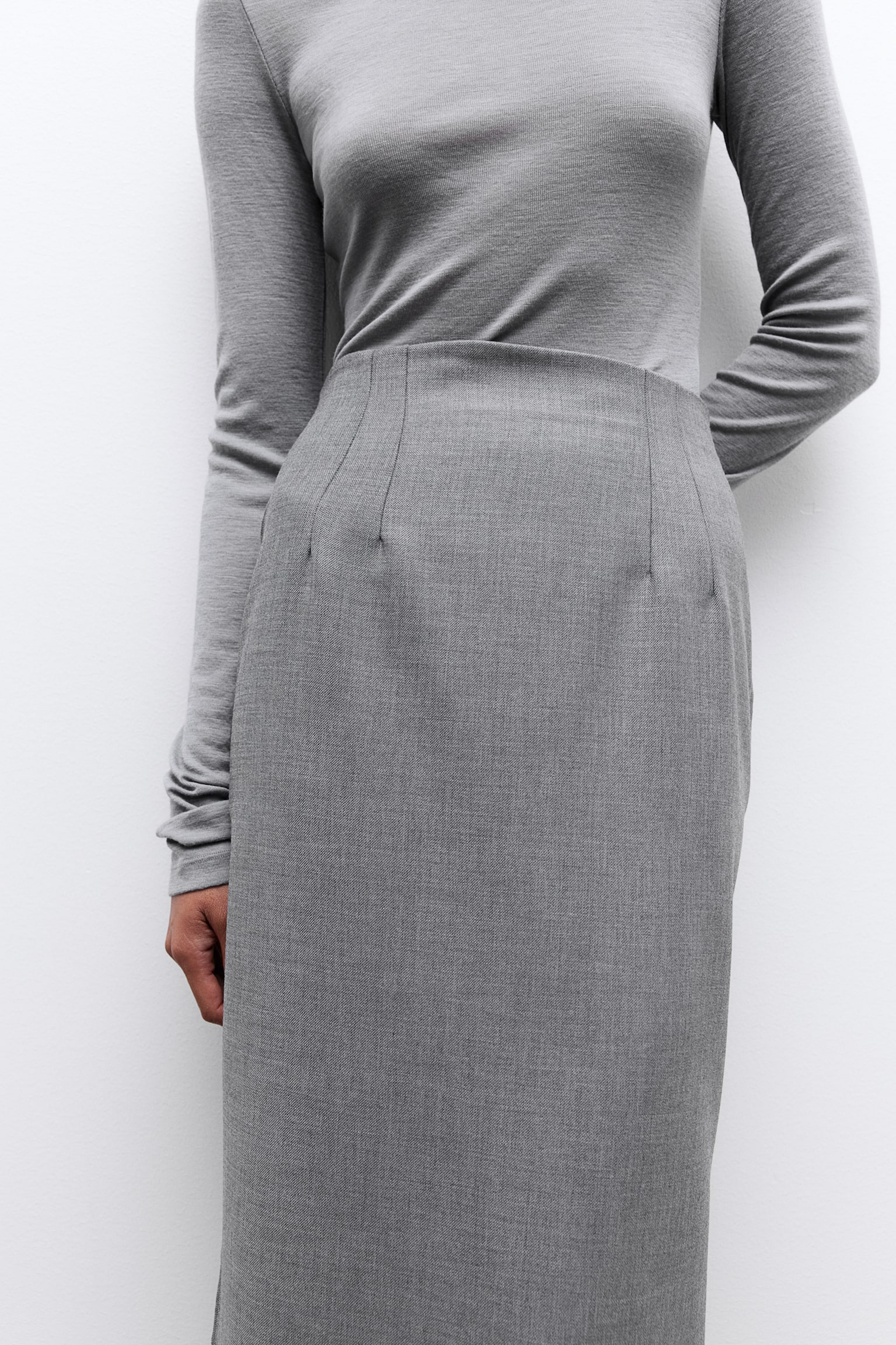 Pencil skirt - Grey marl - 3