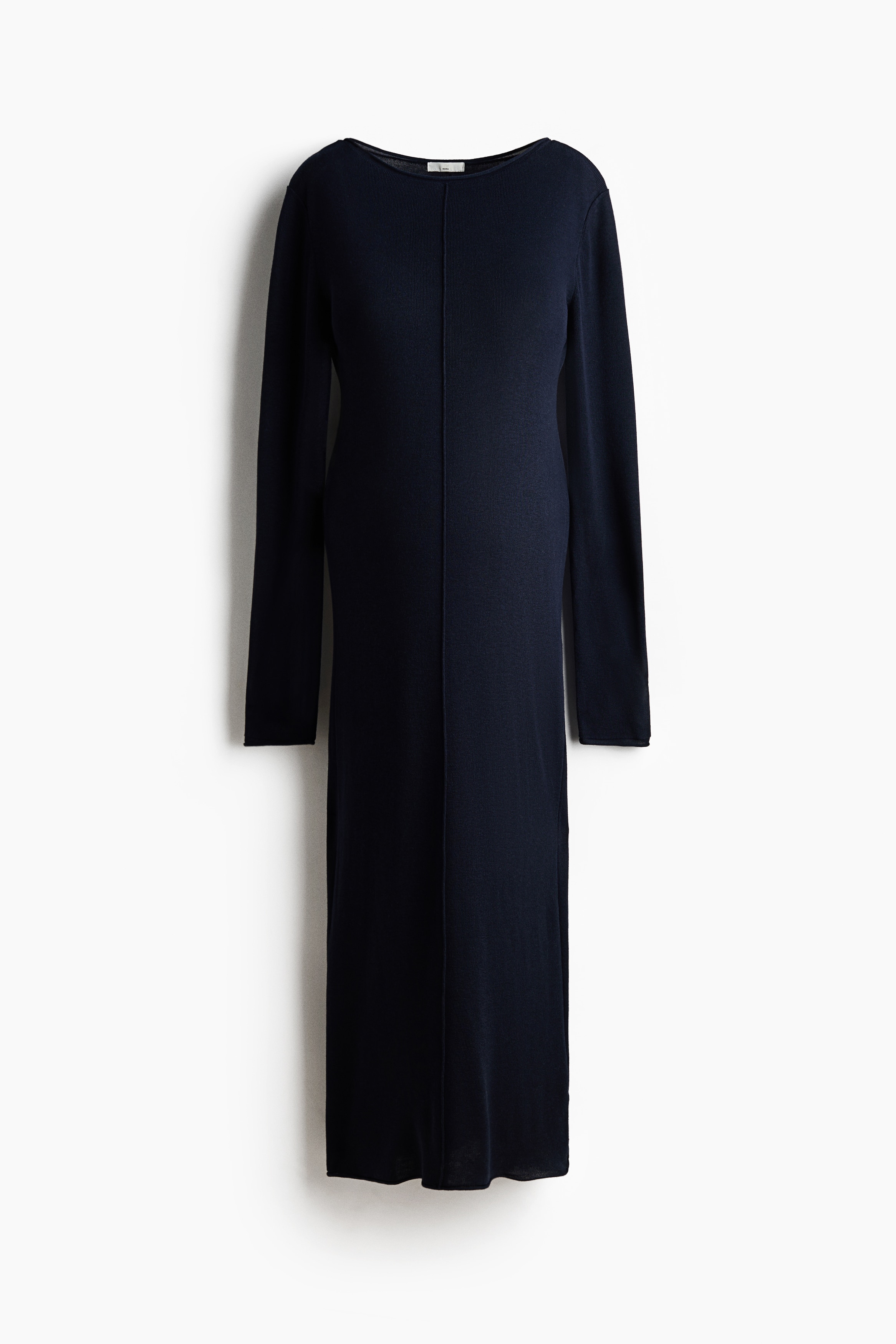 MAMA Vestido en punto fino - Azul marino/Marrón oscuro