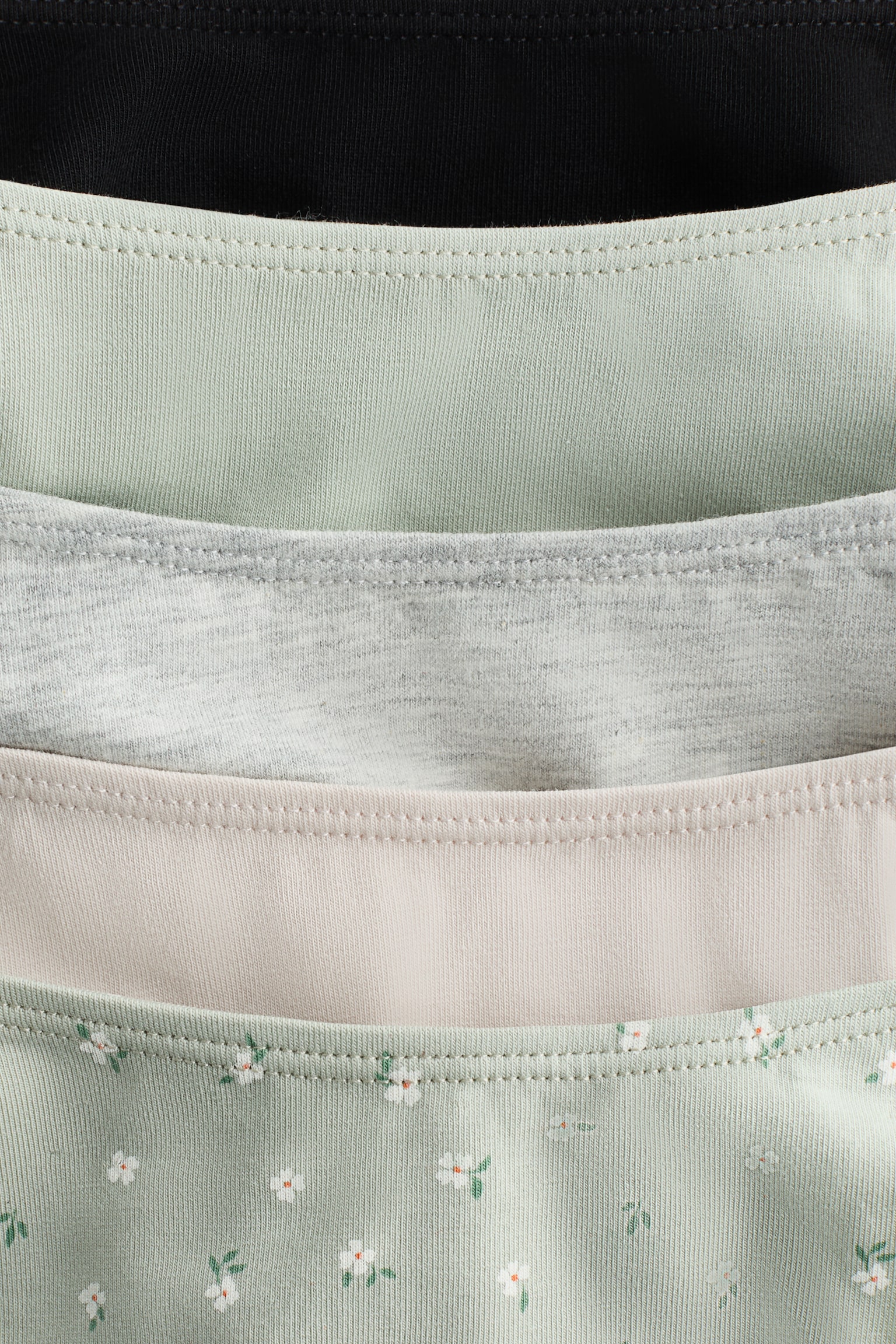 5 пар бавовняних трусів - Світло-зелений/квітчастий/Світло-рожевий/темно-сірий/Білий/приглушений рожевий/Чорний - 2