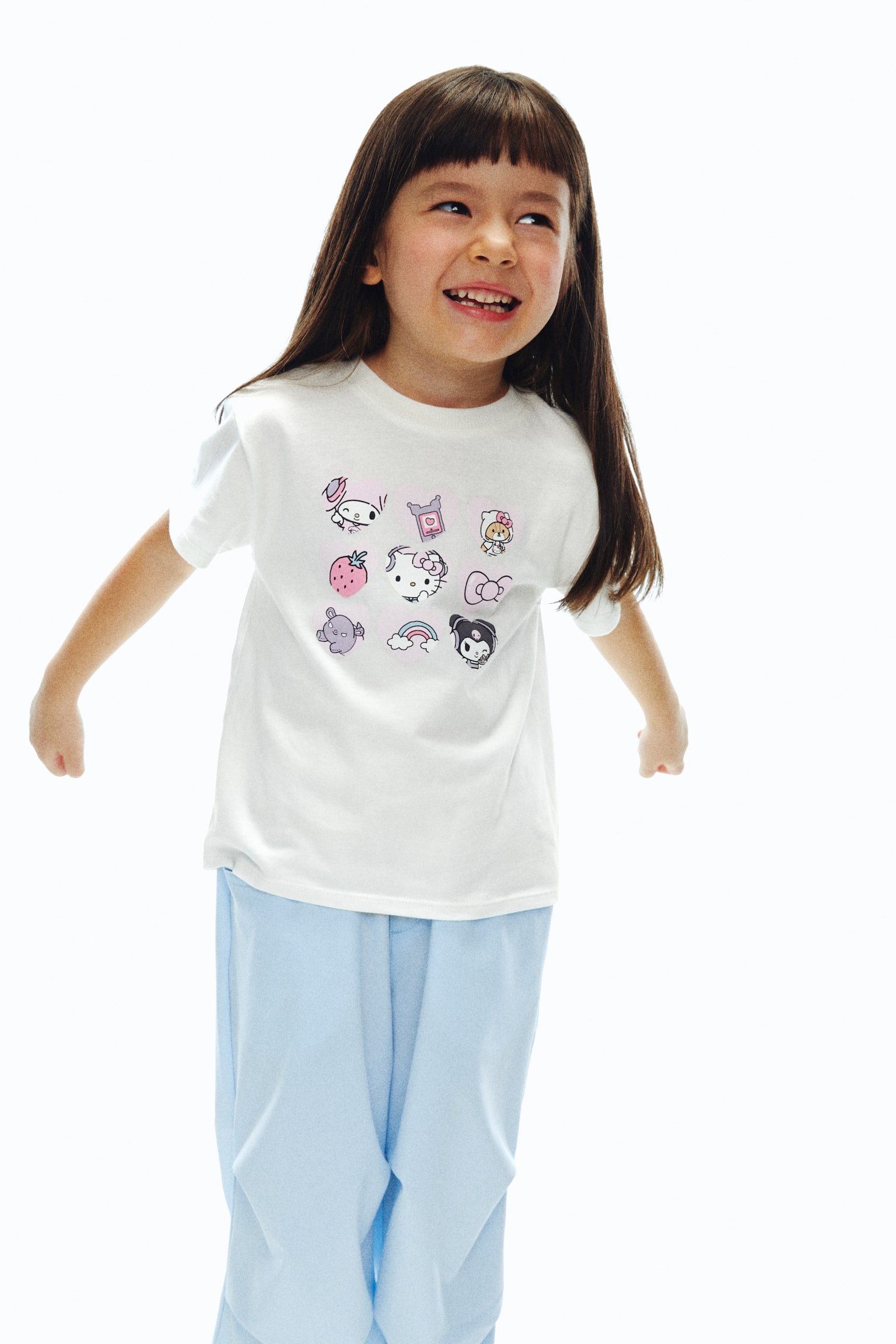 Printed cotton T-shirt - White/Hello Kitty/Light purple/Hello Kitty/Light pink/Hello Kitty/Light blue/Cinnamoroll - 3