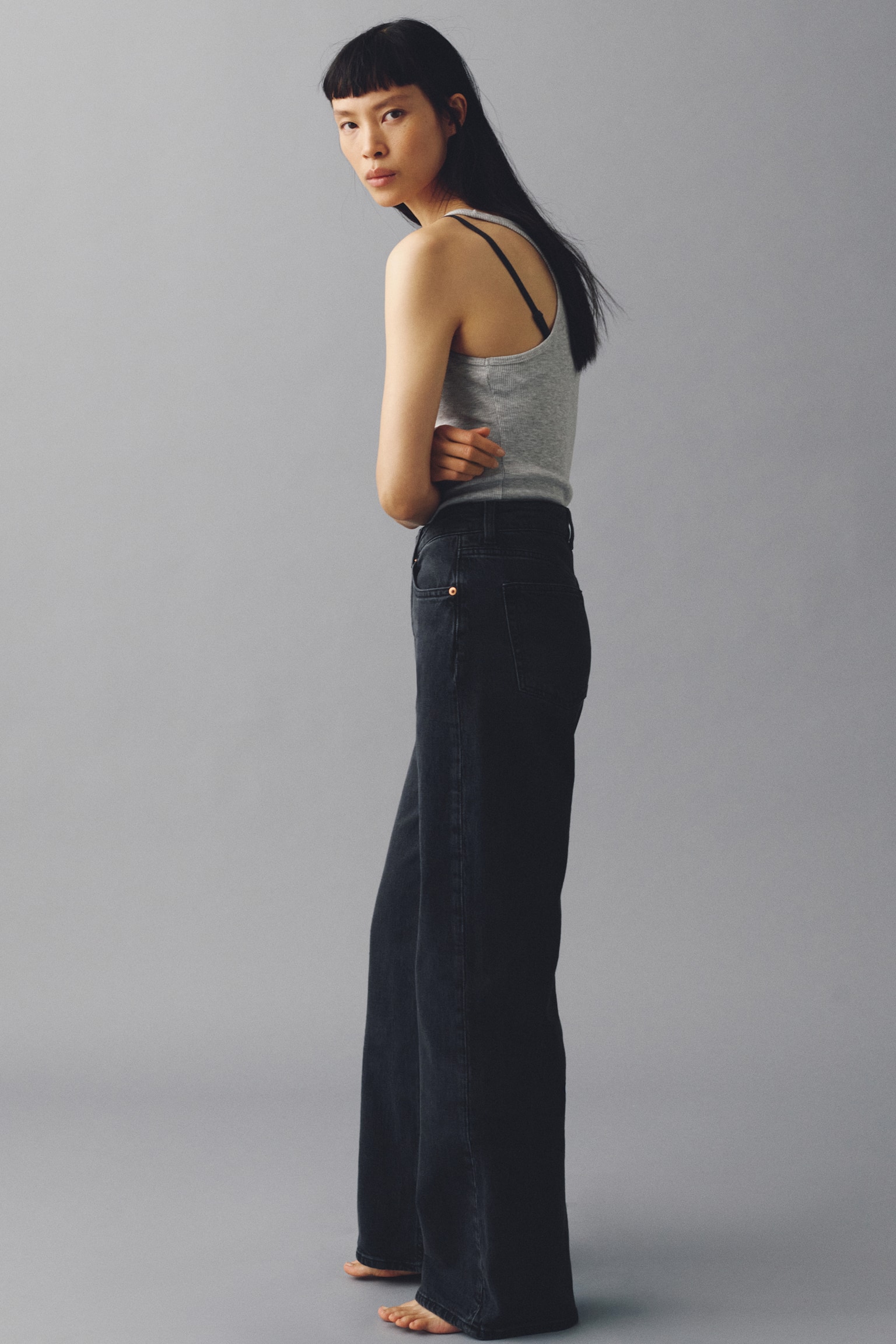 ワイドハイデニム - ダークデニムグレー/ブラック/ダークデニムブルー/ホワイト/ダークデニムブルー/ライトデニムブルー/ネイビーデニムブルー/デニムブルー/ライトデニムブルー/ダークブラウン/ダークデニムブルー/ライトデニムブルー/デニムブルー - 6