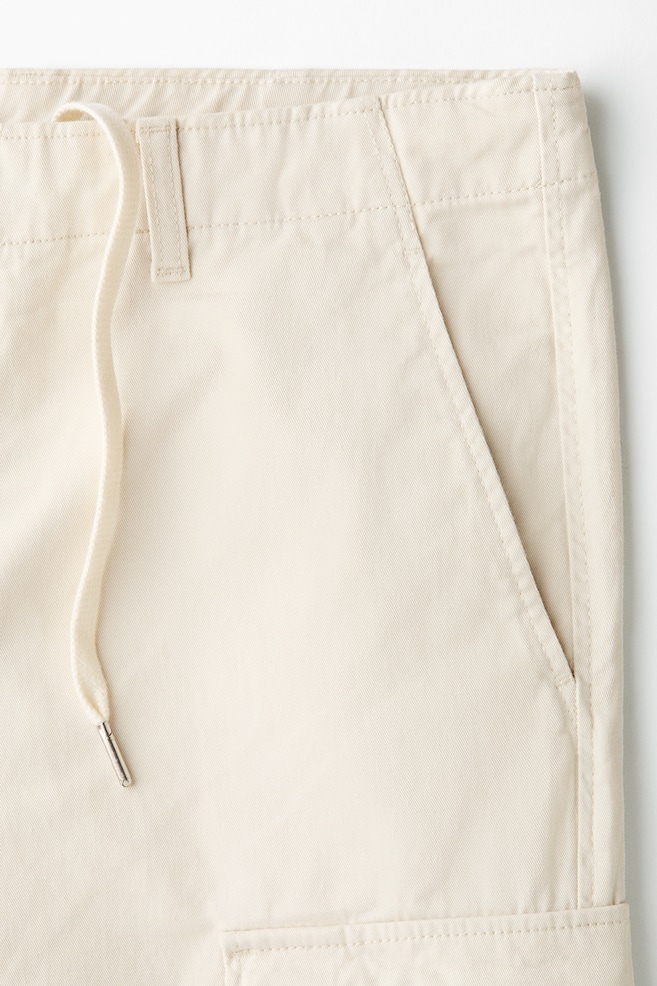 Relaxed-Fit Cotton Cargo Pants-Cream - 3