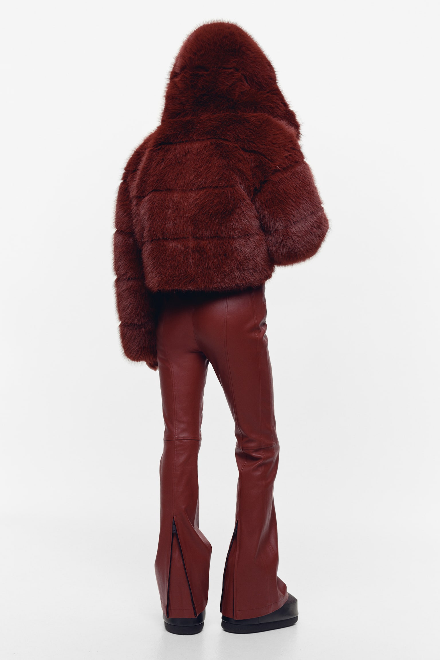 レザーパンツ - バーガンディ - 7