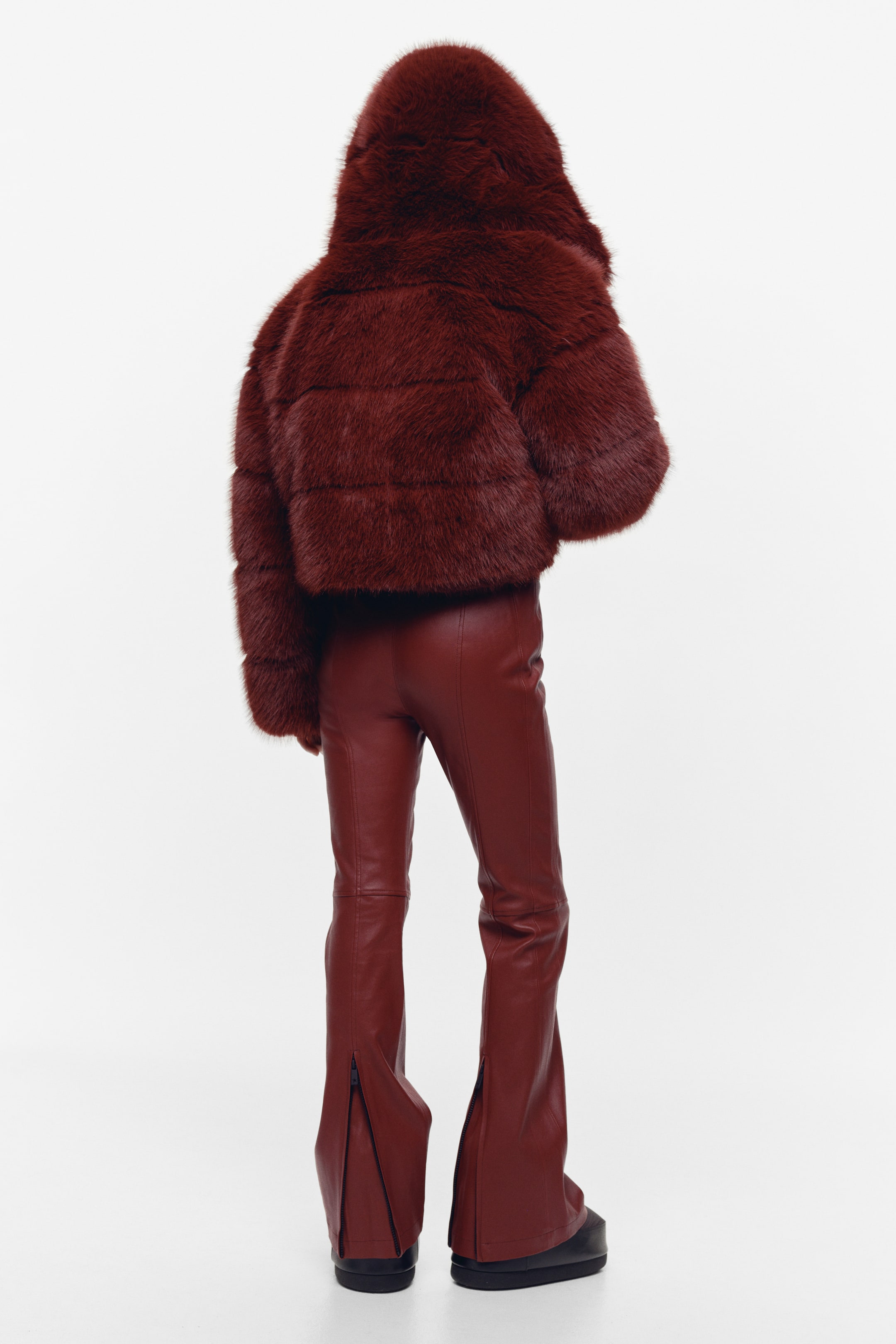 Büyük resmi görüntüle: Deri Pantolon - Bordo - KADIN | H&M TR 5