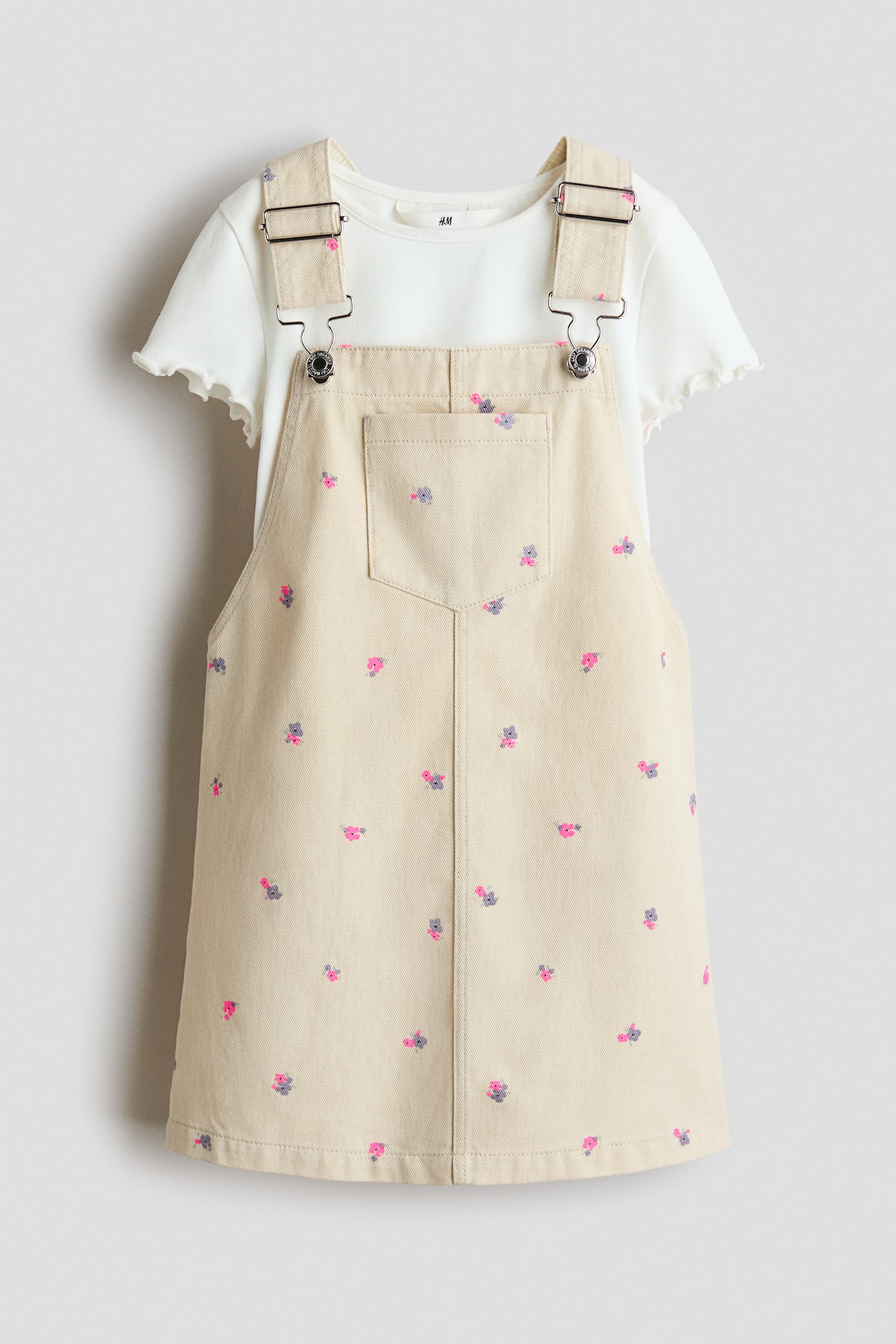 2-Piece Cotton Set - Light beige/floral/Light purple/cream