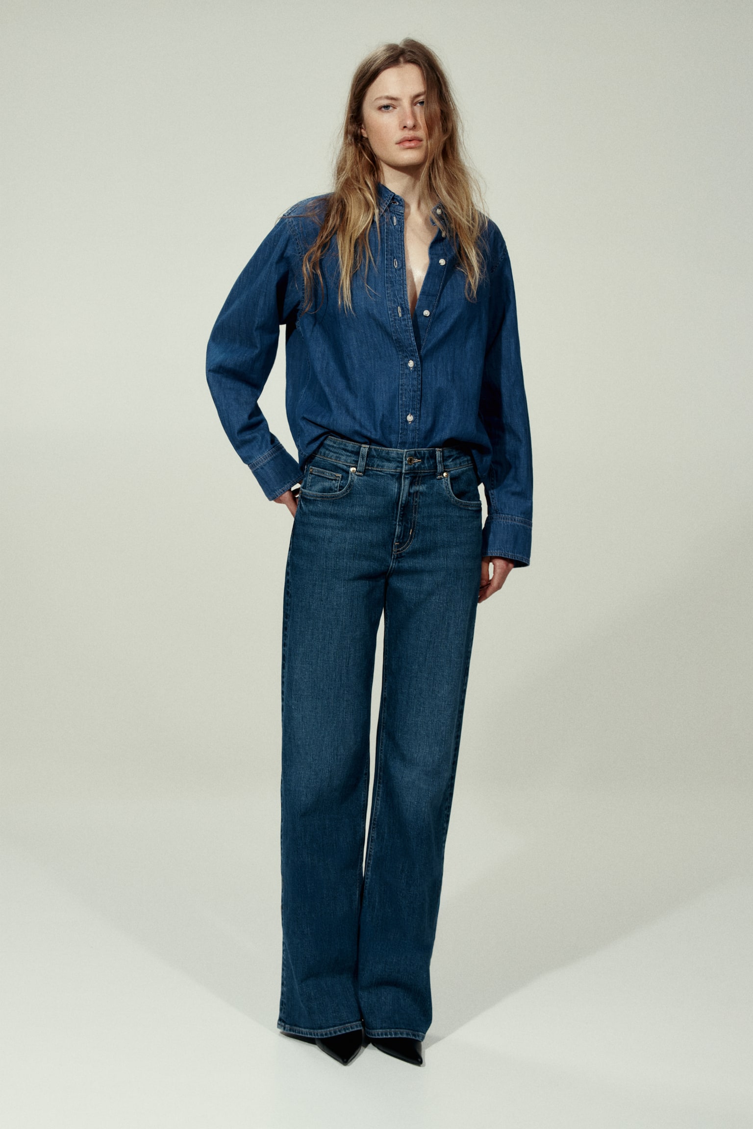 Wide High Jeans - Denim blue/White/Navy denim blue/Light denim blue/Navy denim blue/Dark denim blue/Washed denim blue/Dark denim grey/Light denim blue/Dark denim blue/Dark brown/Denim blue/White - 3