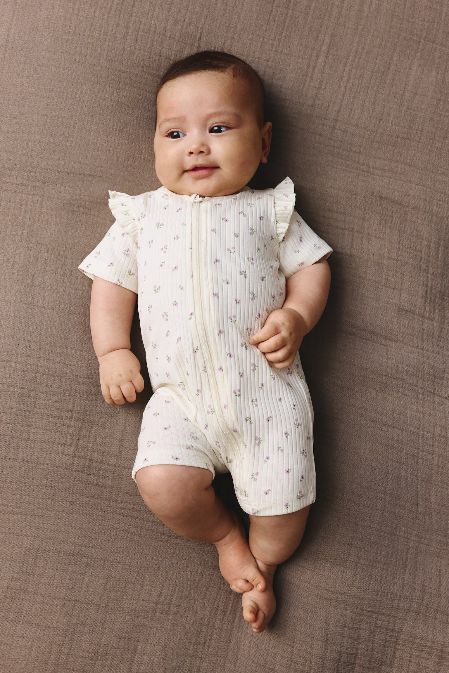 2-pack Pijamas de algodón con borde de olán - Rosa claro/Rosa claro/Lunares - 1