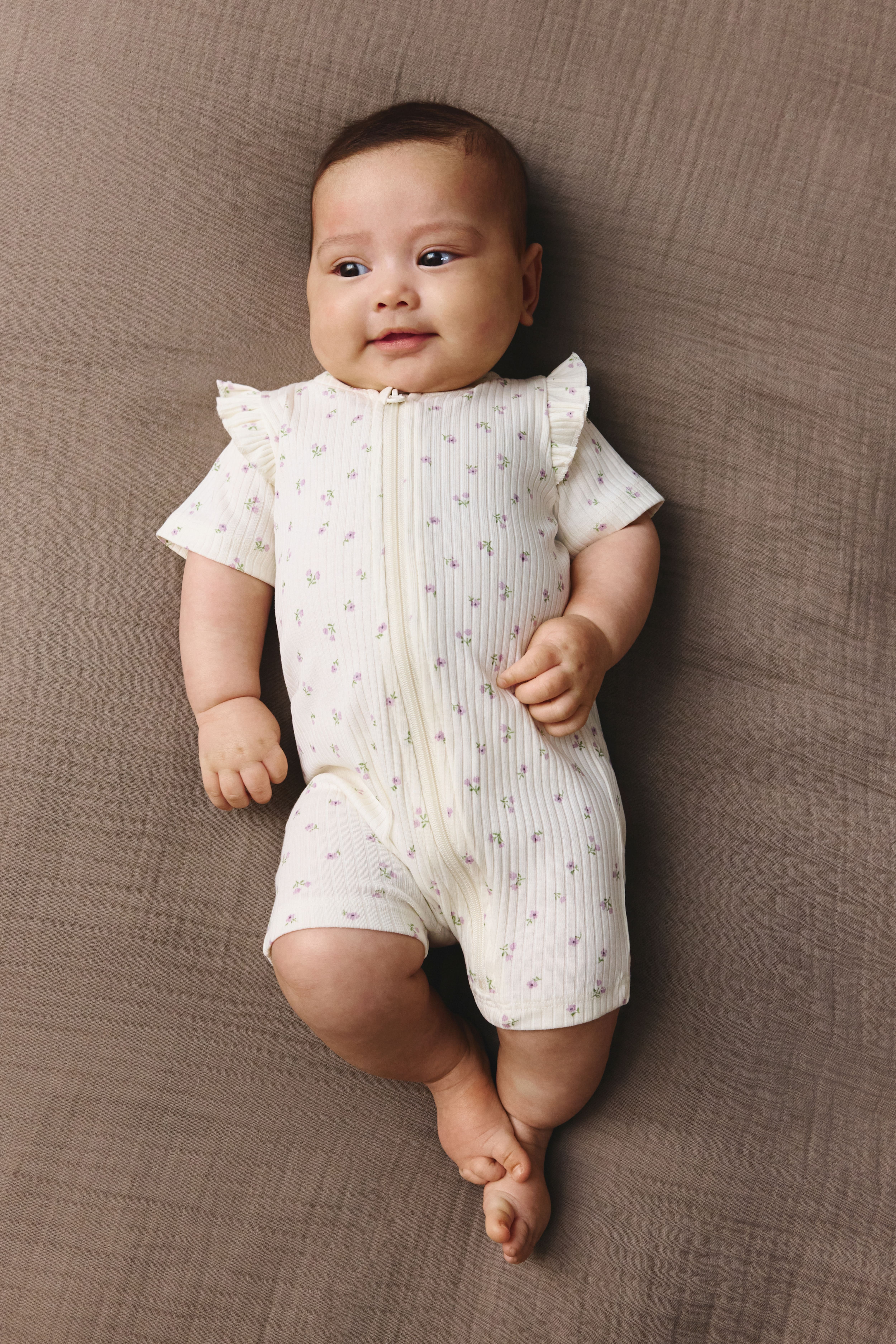 2-Pack Ruffle-Trimmed Cotton Pajama Jumpsuits