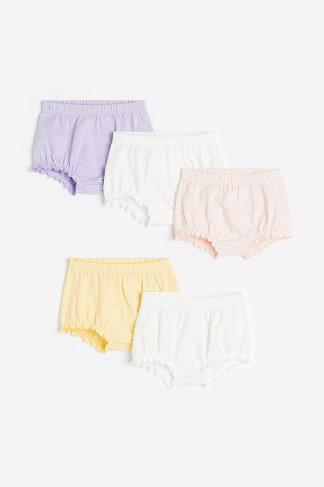 5-pack cotton jersey bloomers - Purple/Pink/Yellow - 1