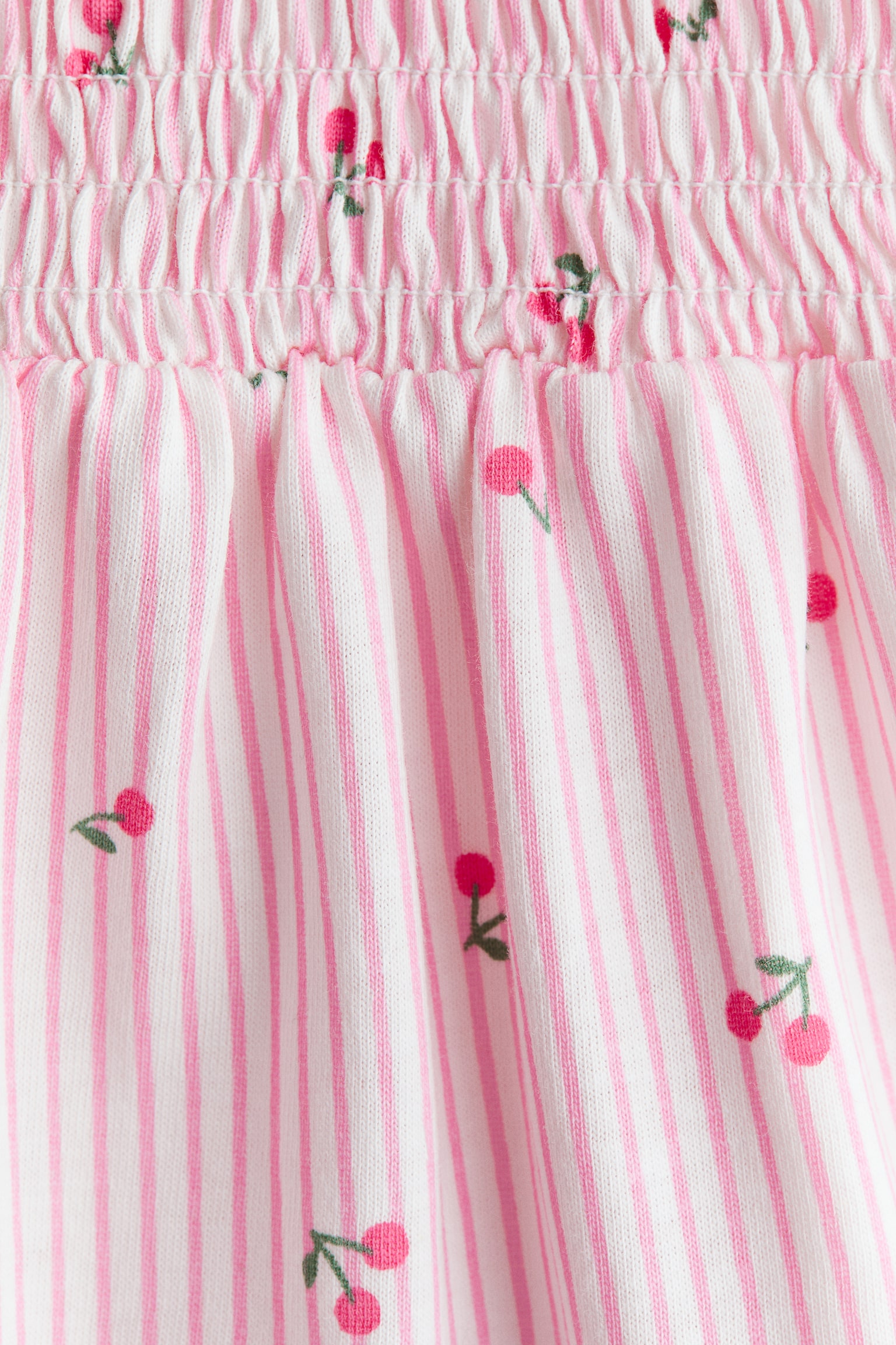 Printed cotton rompersuit - Light pink/Cherries - 2