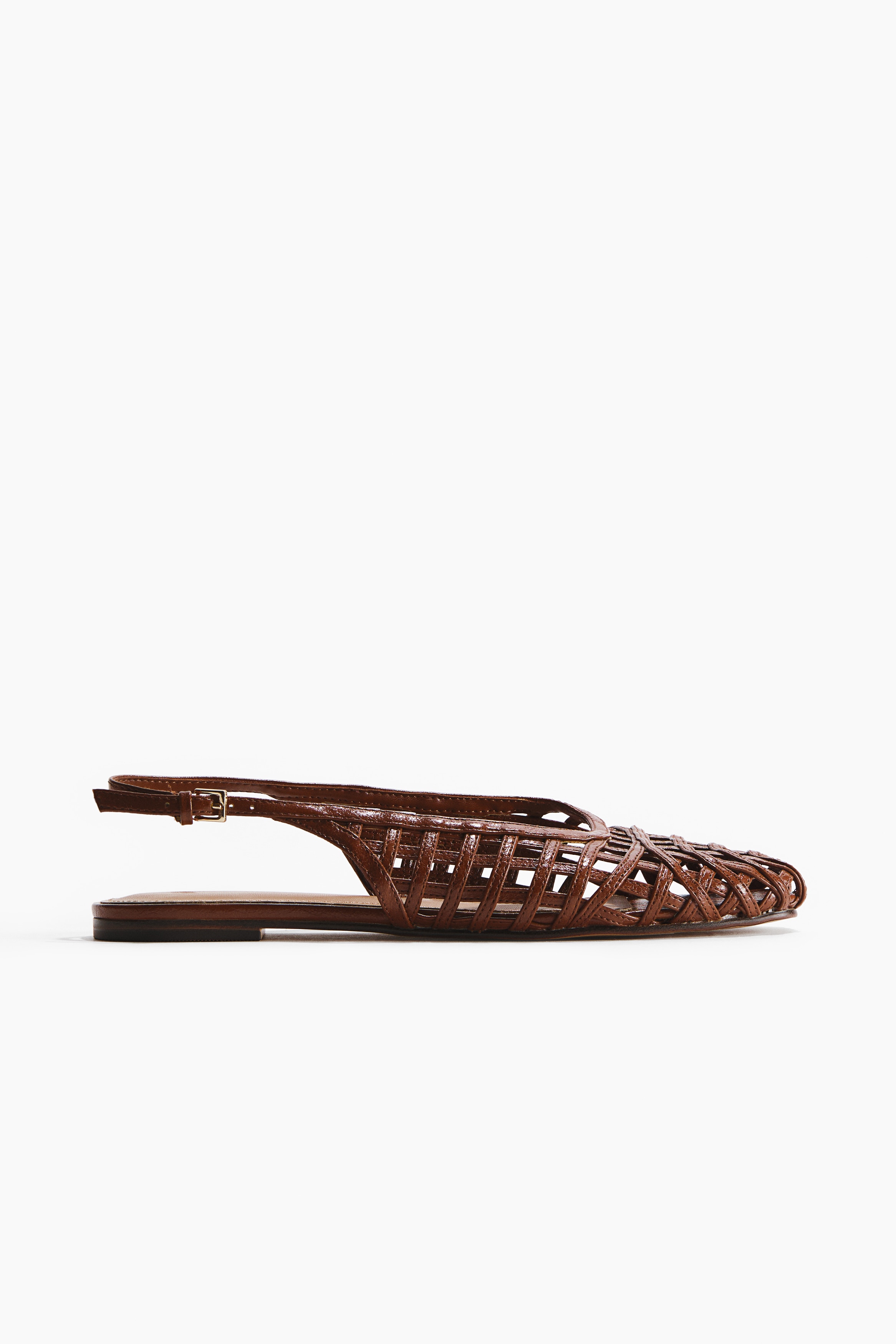 Braided-look slingbacks - Brown