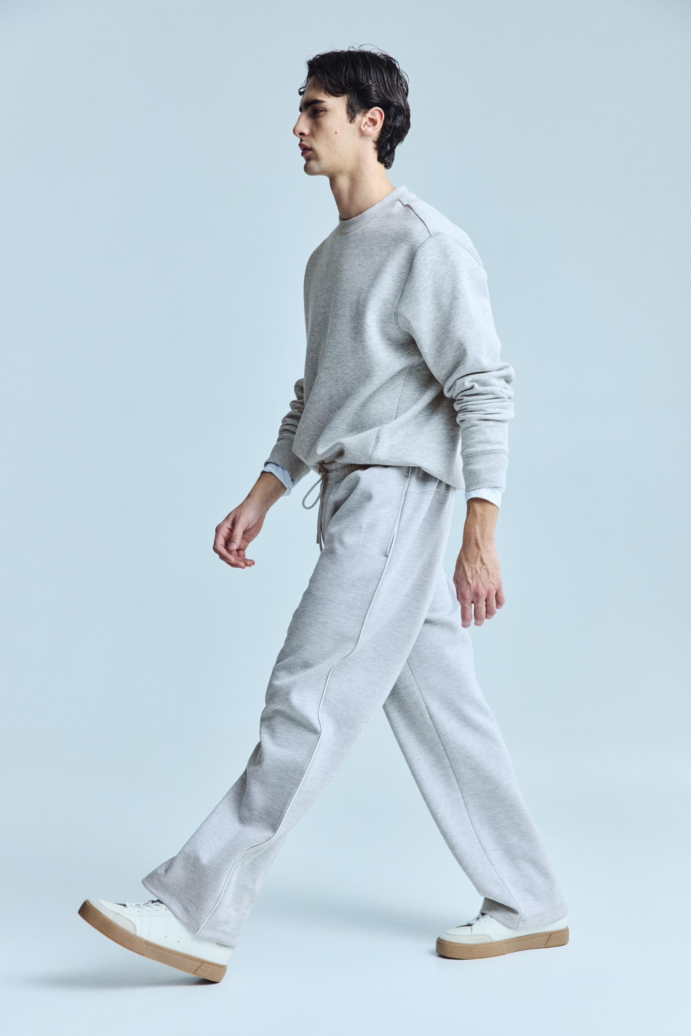 Loose Fit Sports joggers - Light grey marl/Grey marl/Black/Burgundy/Black