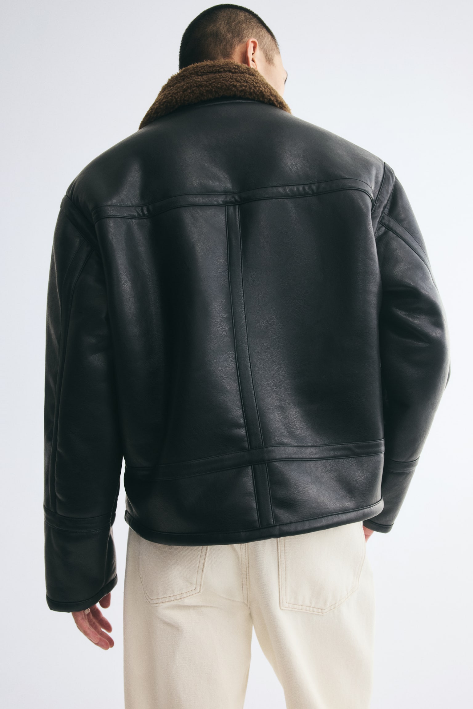 Мужская куртка H&M Aviator, цвет: Чёрный — фото 8