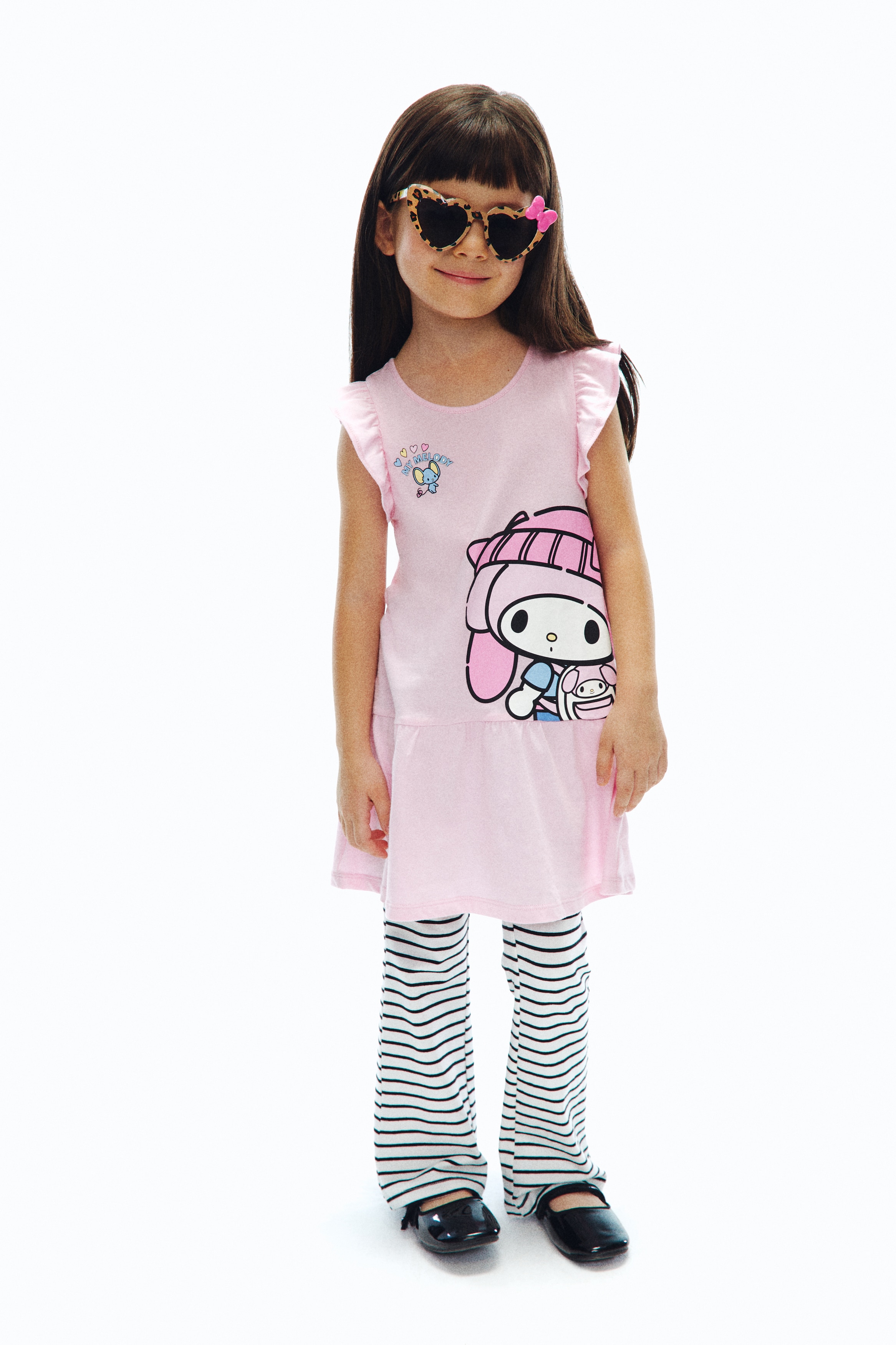 Printed cotton jersey dress - 淺粉紅色/美樂蒂/淺紫色/酷洛米