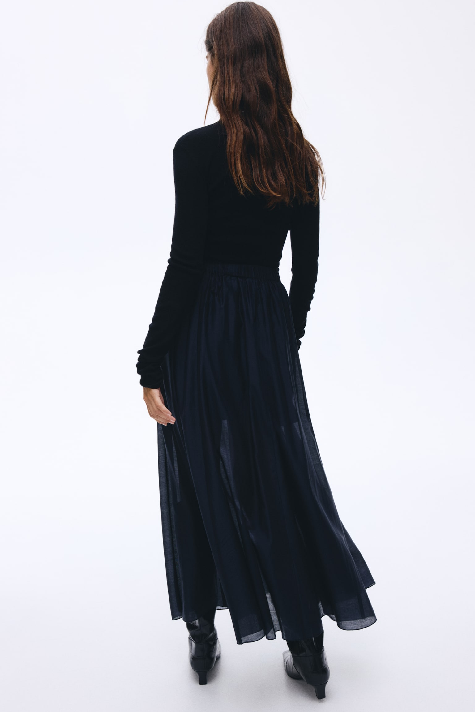 A-Line Midi Skirt - Navy blue - 5