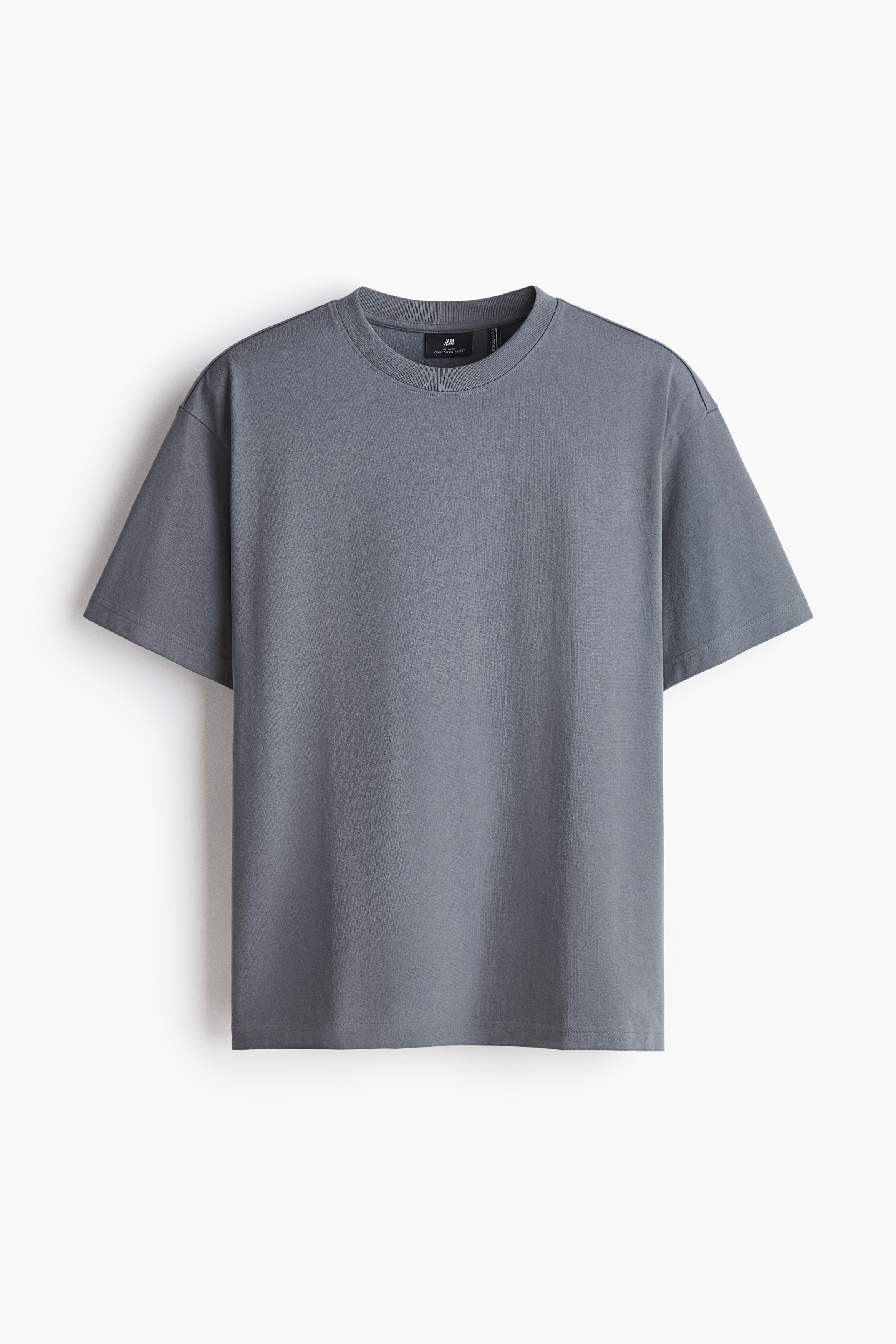 Áo thun COOLMAX® Relaxed Fit - Màu xám đậm/Màu đen