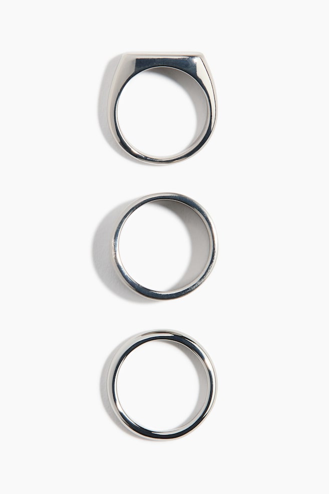 3-pack rings - Silver-coloured - 1