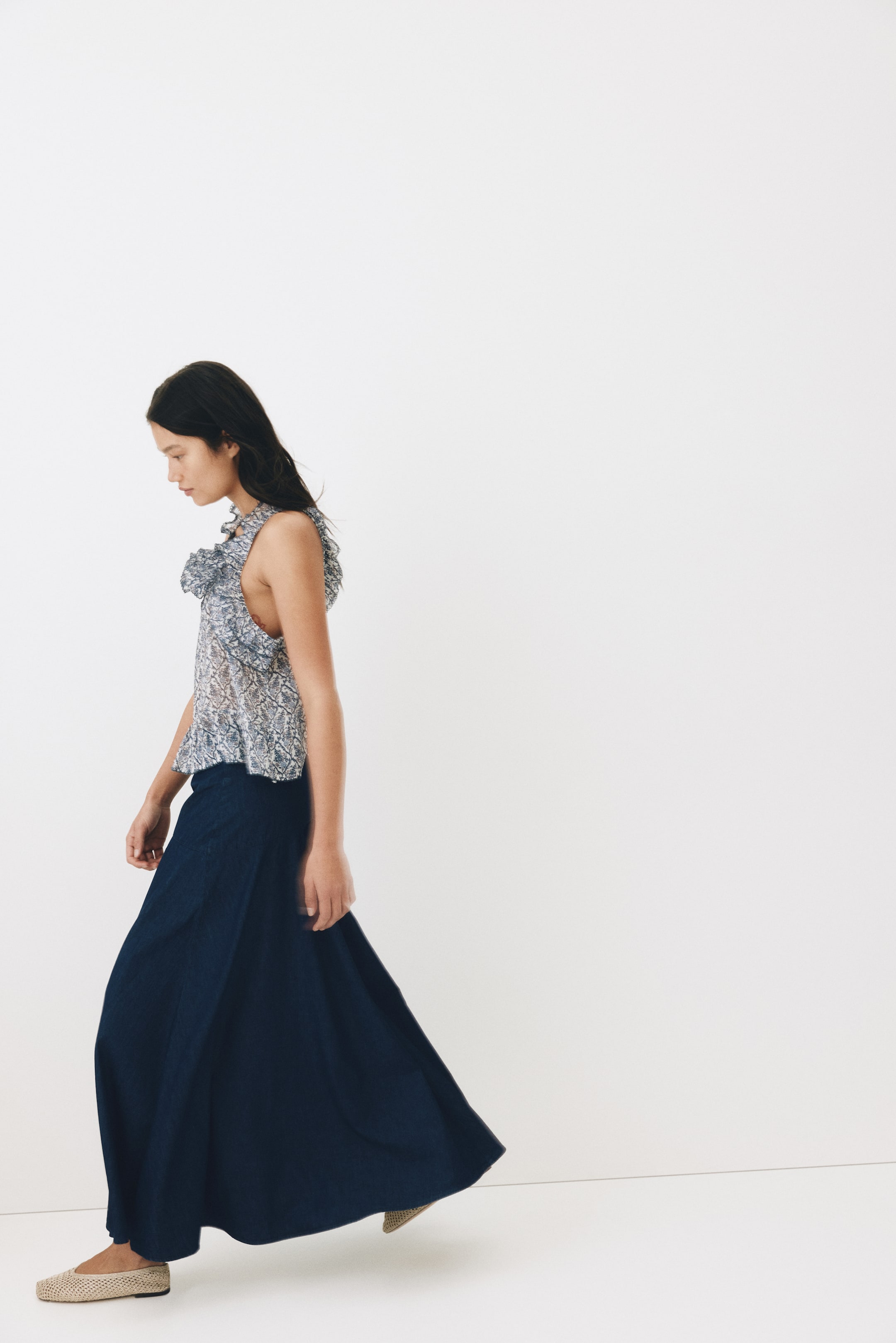 Jupe évasée en denim