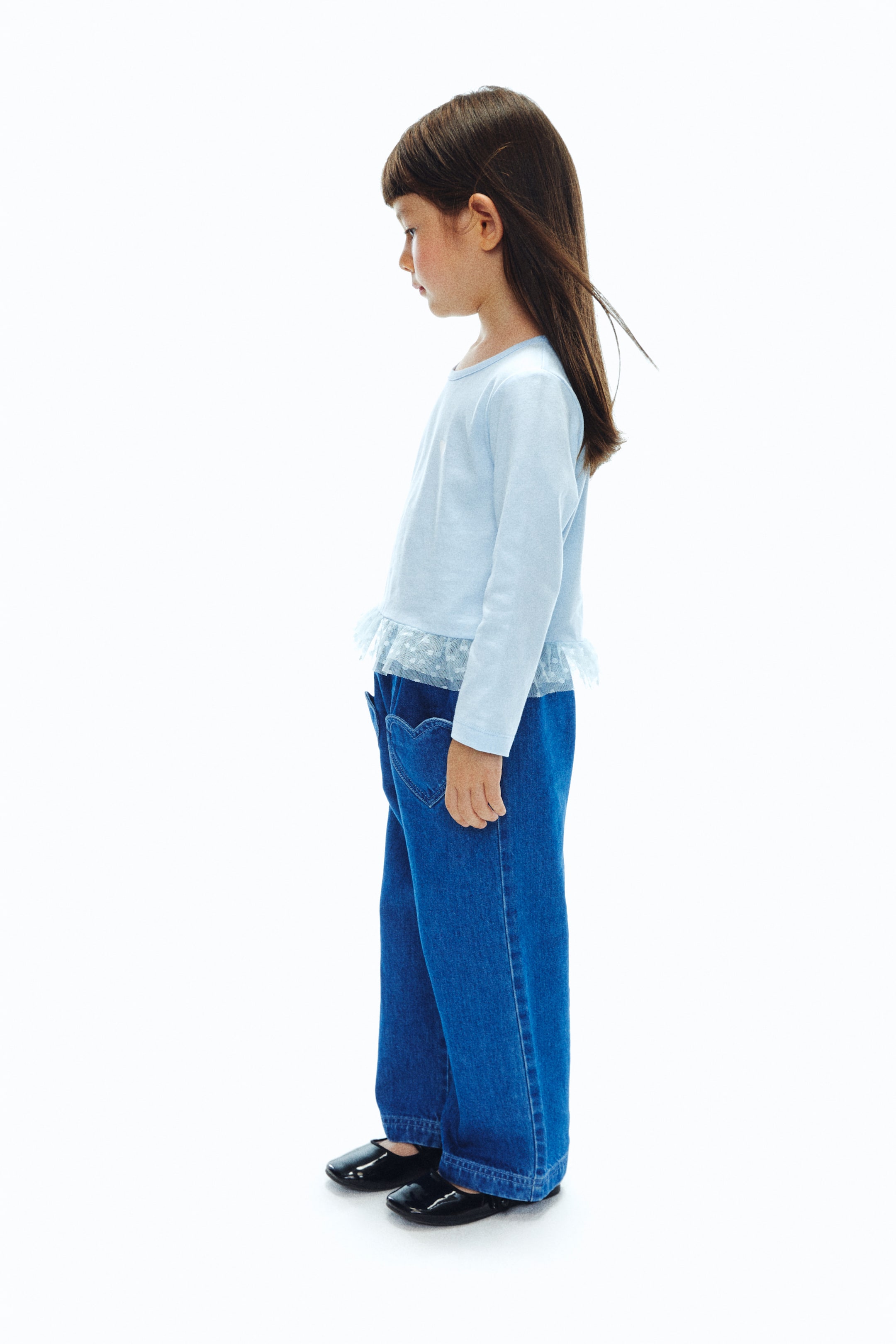 拡大画像を表示: ワイドレッグデニムパンツ - デニムブルー - Kids | H&M JP 3