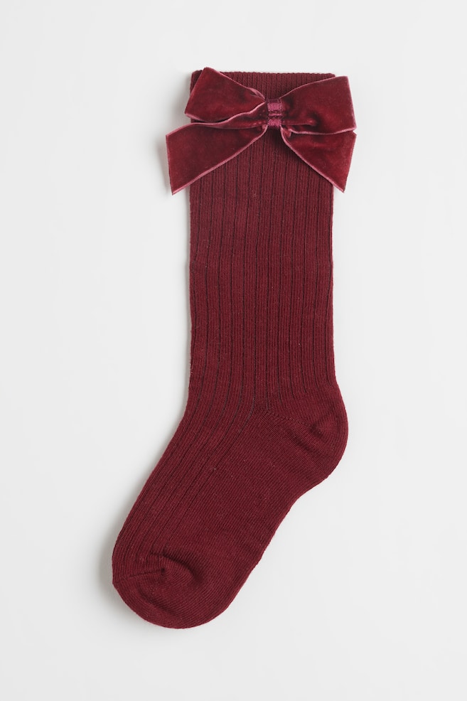 Knee socks - Dark red