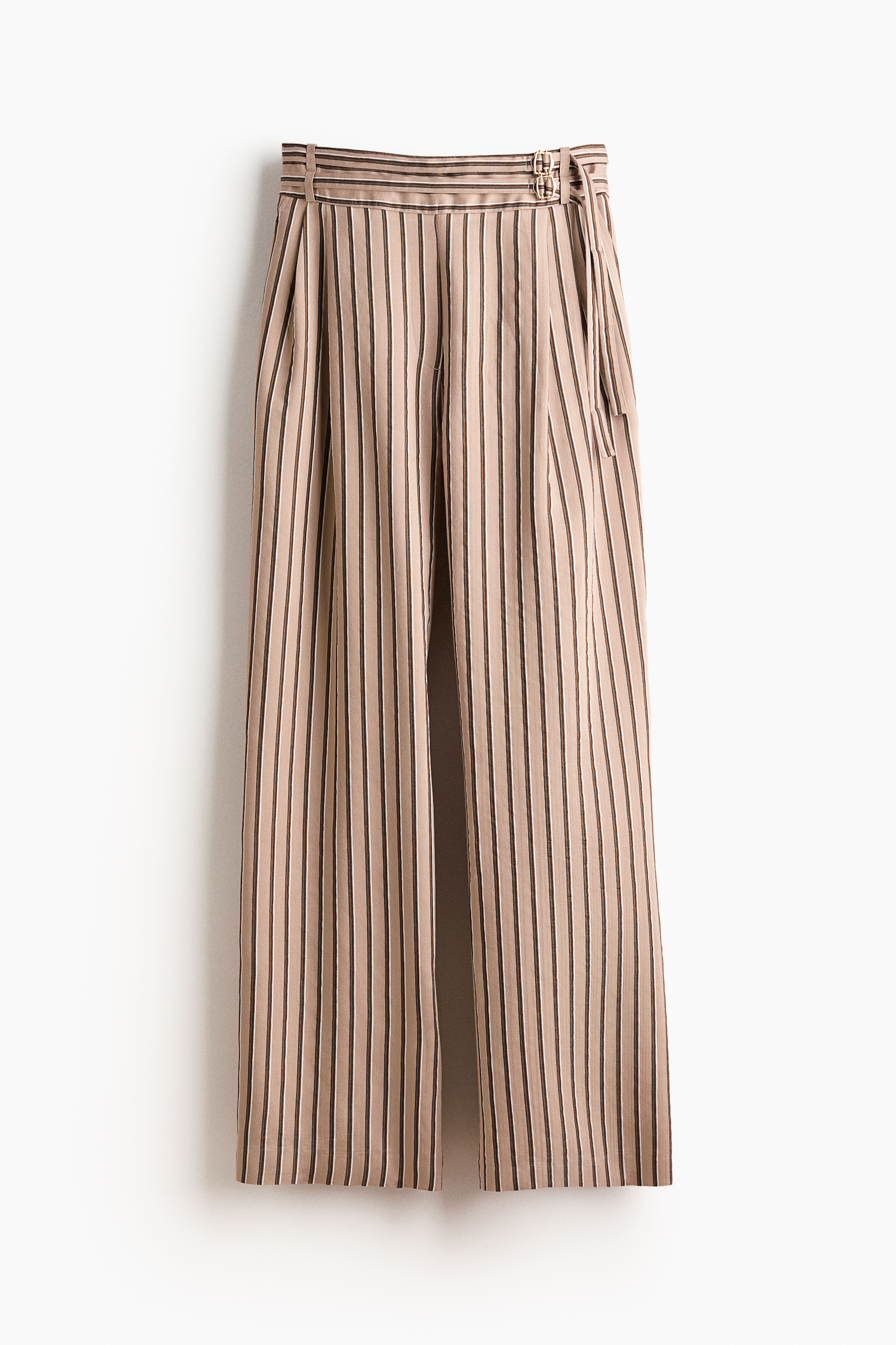 Pantalon en viscose mélangée avec ceinture