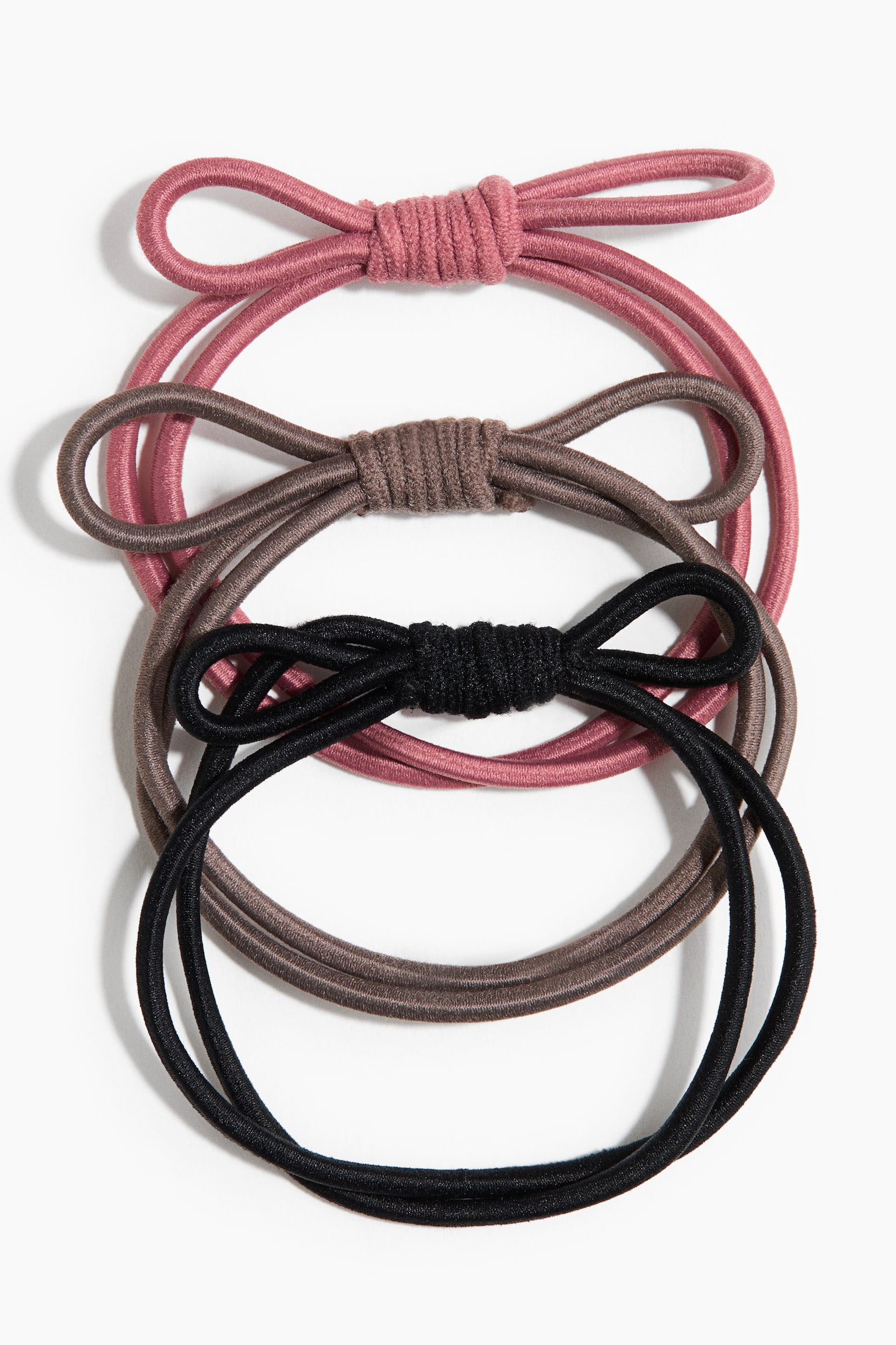 3入髮圈 - 粉紅色/咖啡色/黑色 - 2