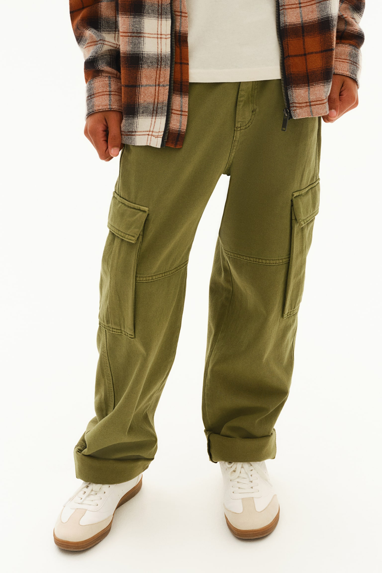 Cargo trousers - Khaki green/Brown - 2