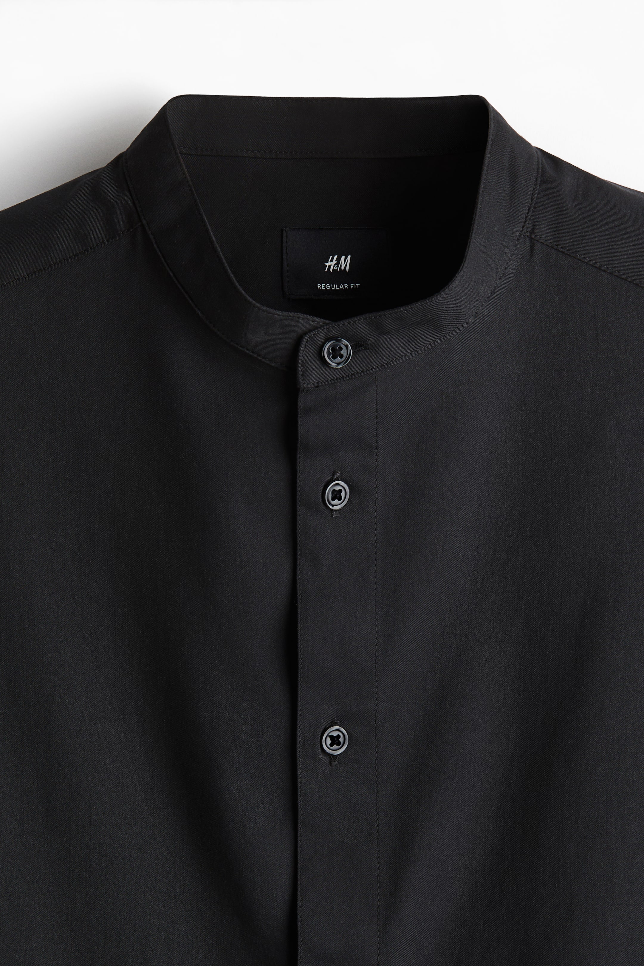 Regular Fit Band-Collar Shirt