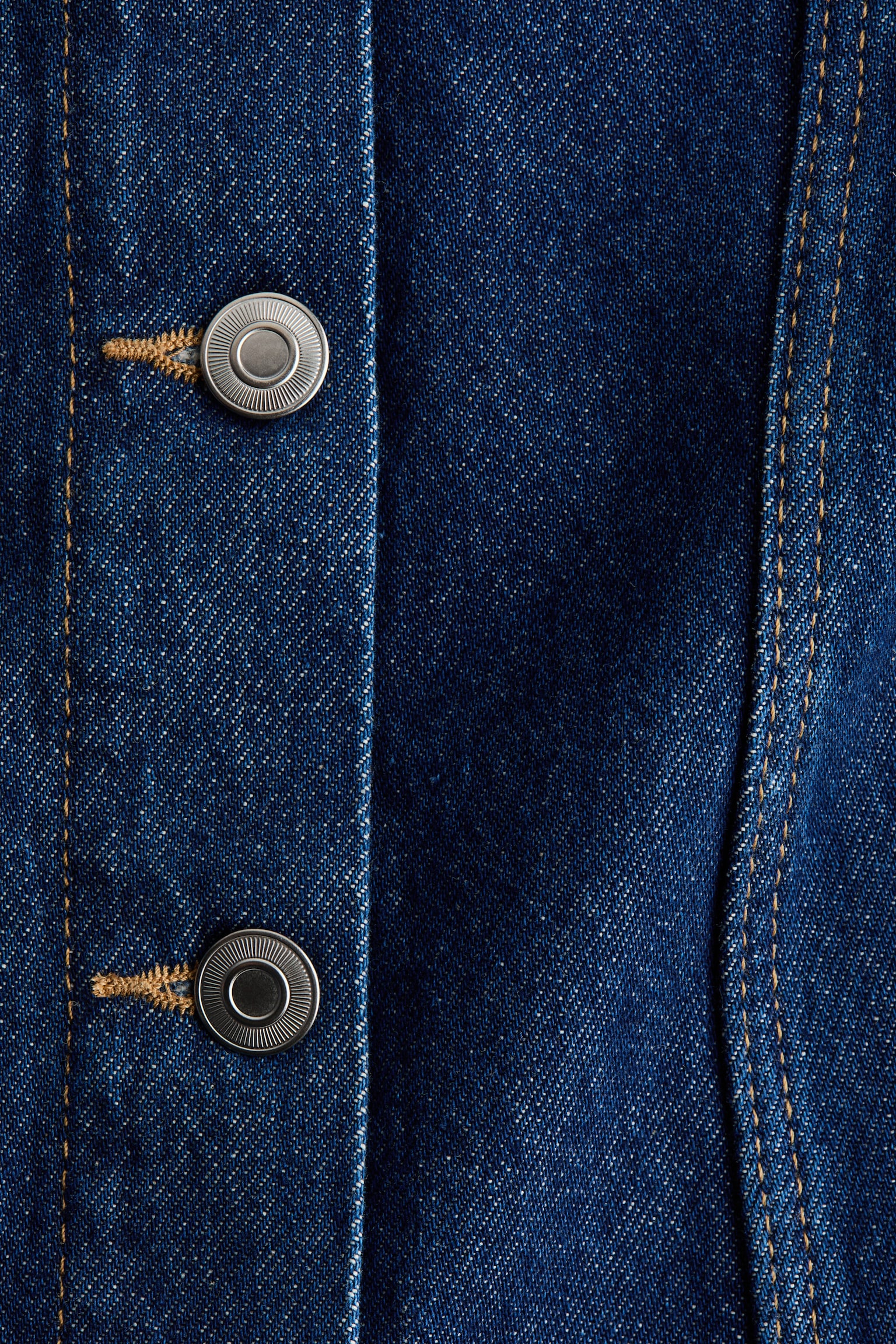 Женское платье H&M Flared-Skirt Denim Dress, цвет: Тёмный джинсовый синий — фото 6