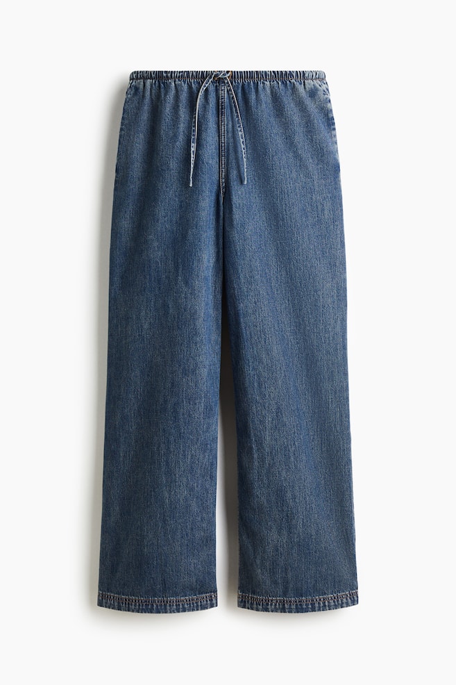 Denim Drawstring Pants - Denim blue/Pale denim blue/Light gray/Black/washed - 1