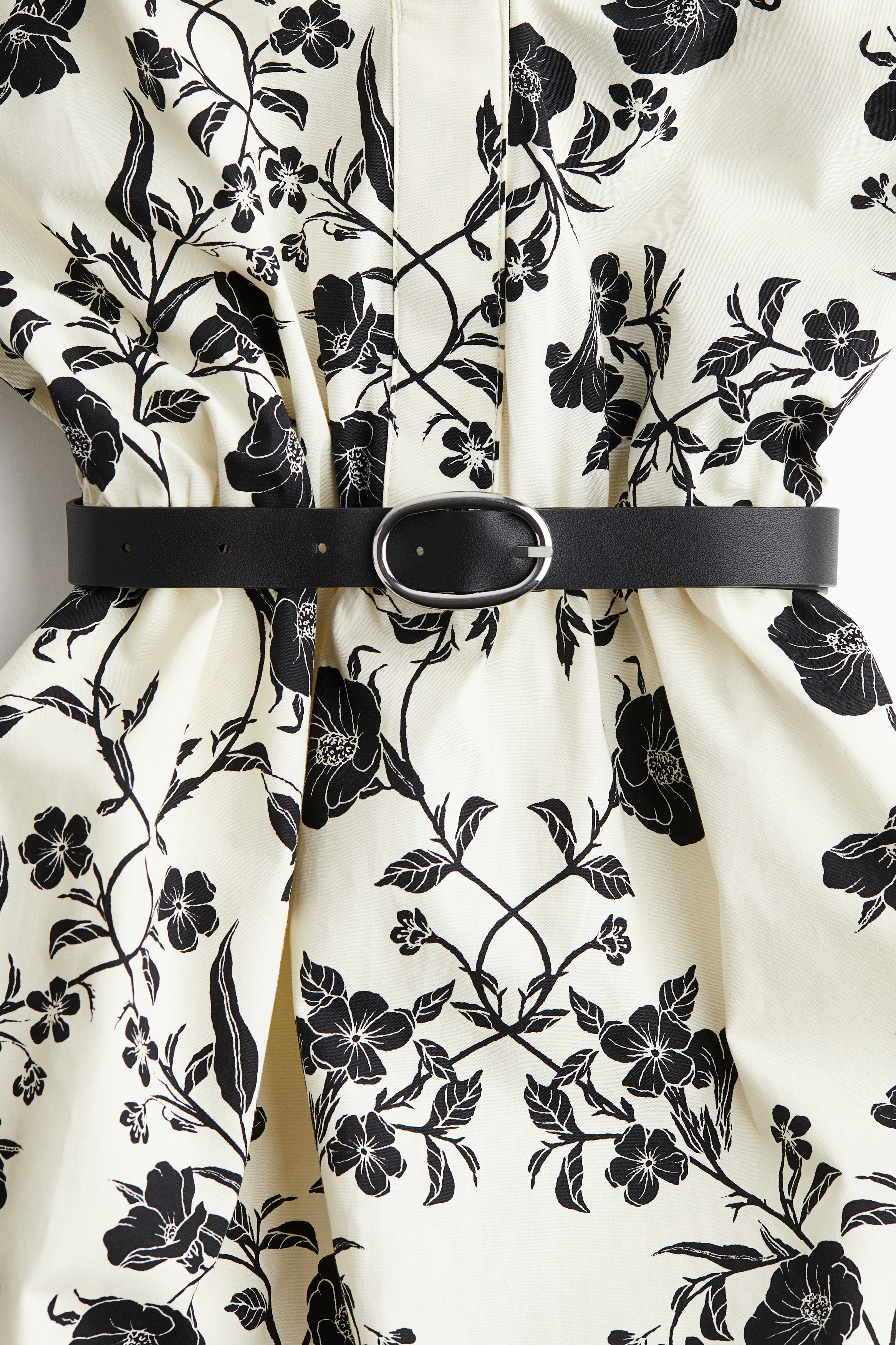 Belted bubble-hem dress
