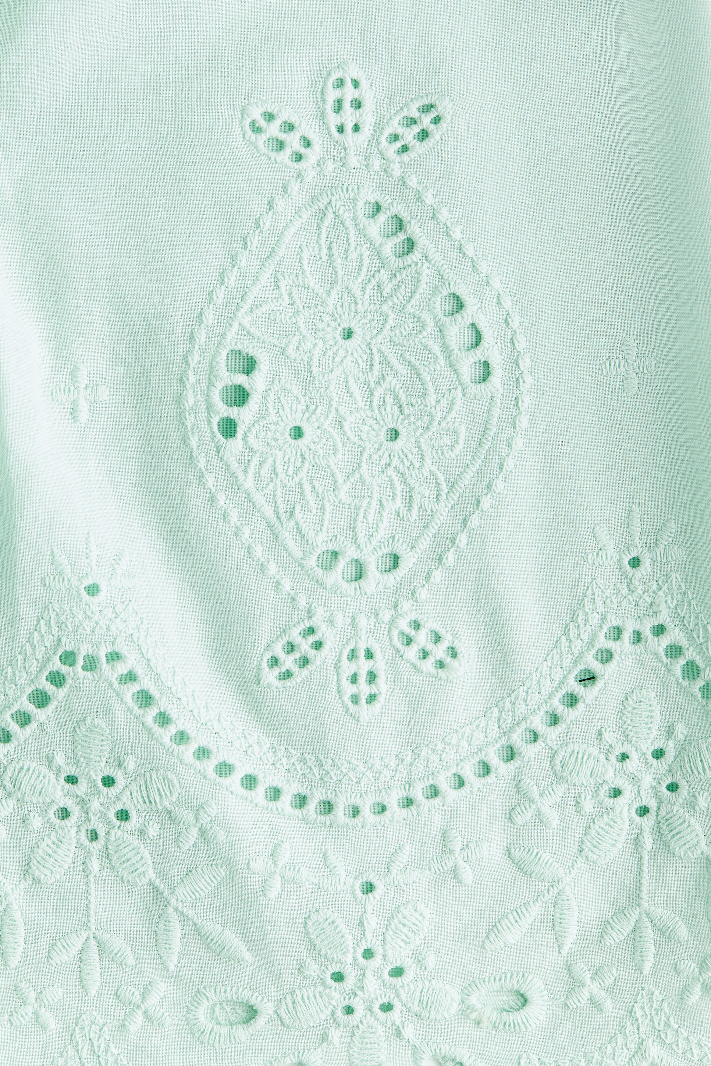 Flared-skirt broderie anglaise dress