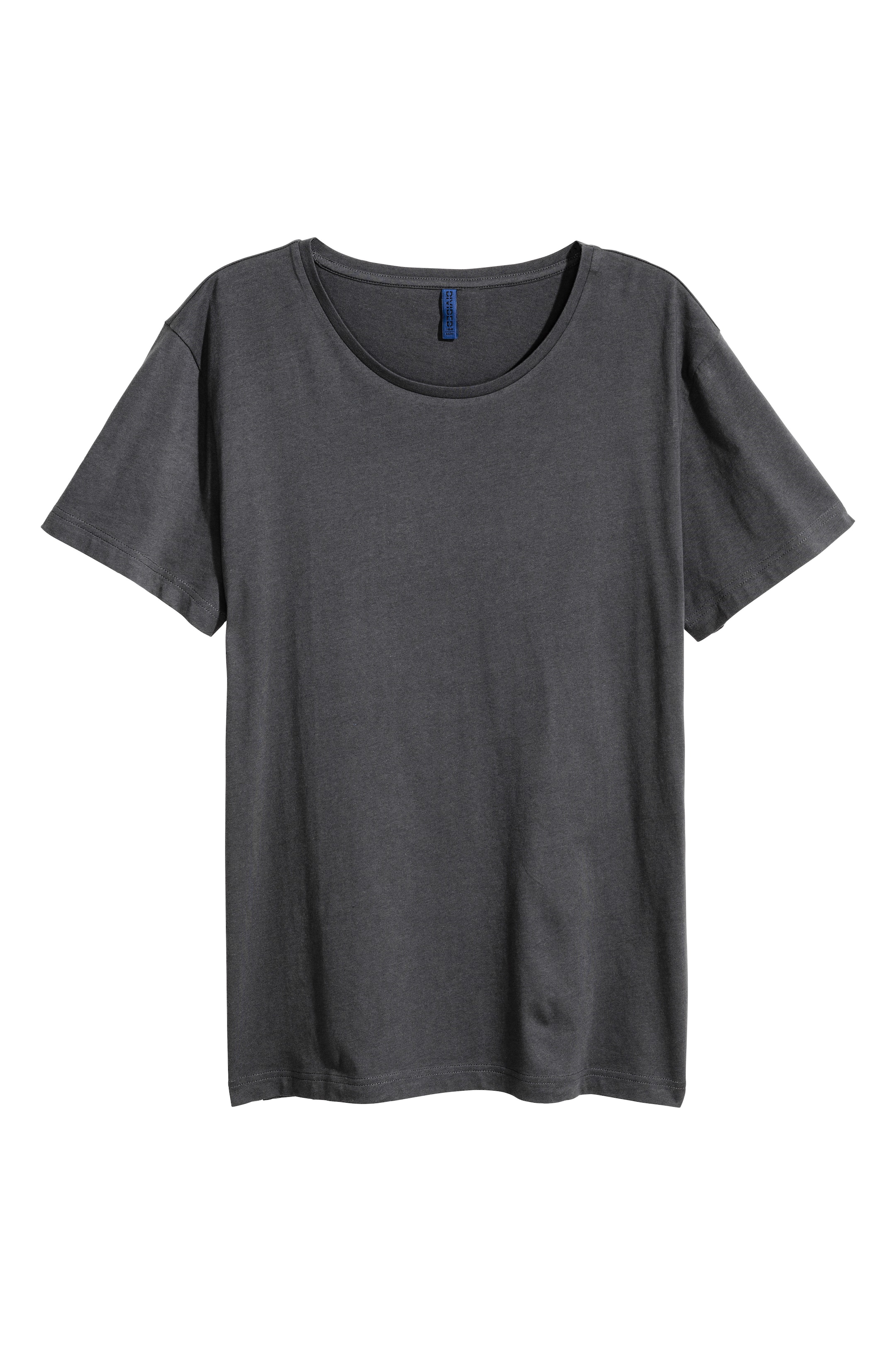 View larger image: Cotton jersey T-shirt - Dark grey - Men | H&M 1