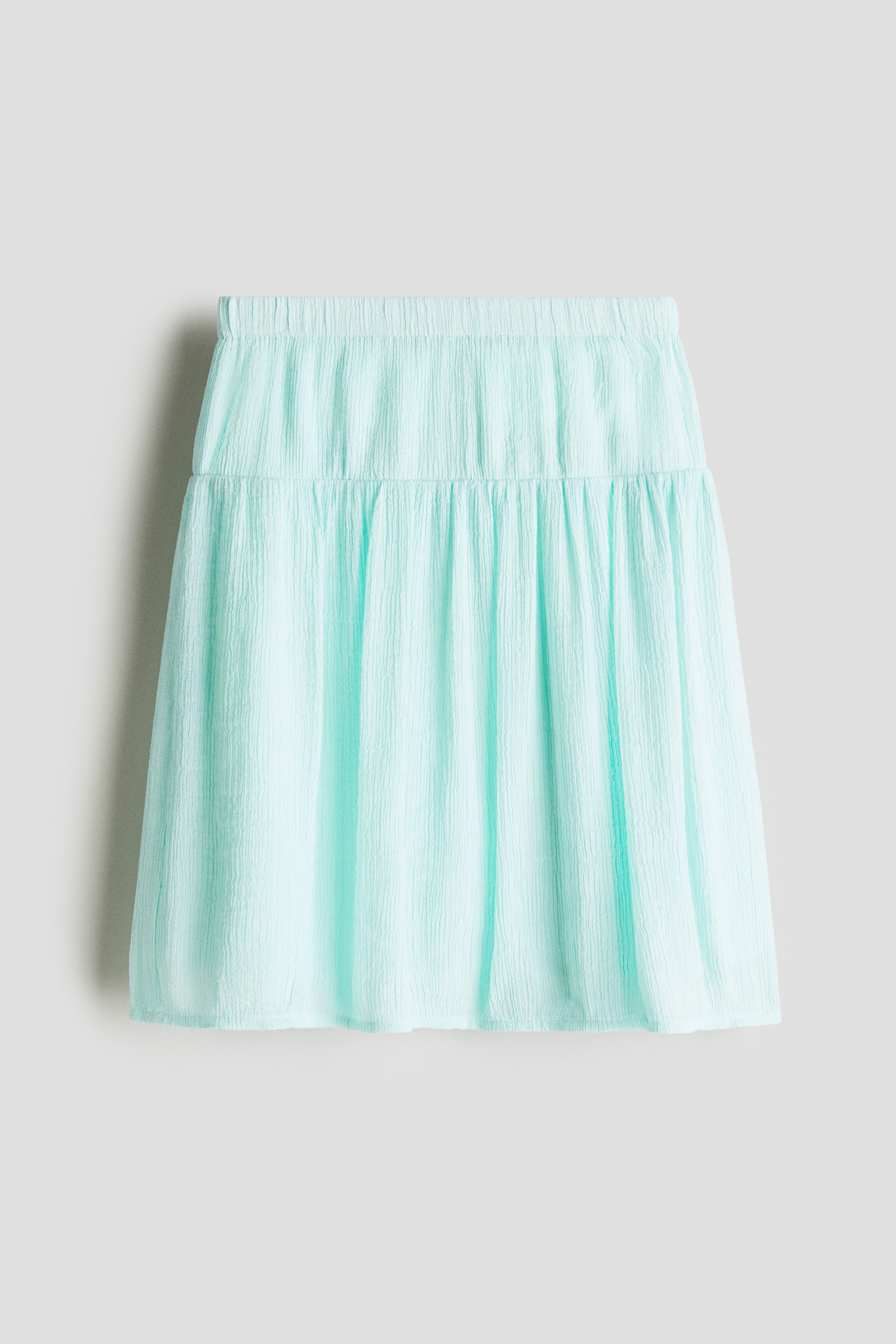 Gonna in chiffon goffrato - Turchese chiaro/Bianco/Grigio scuro