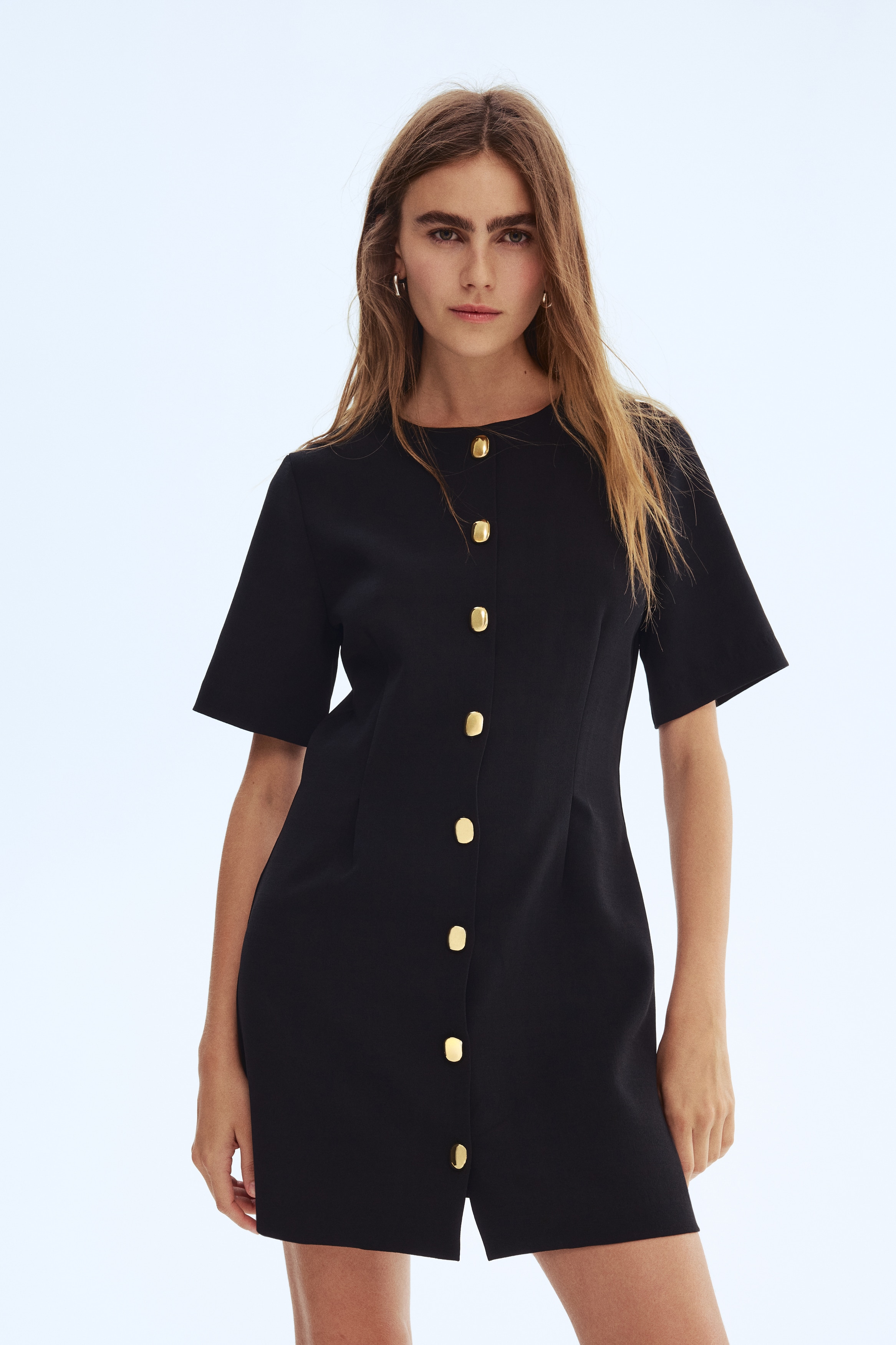 black boho summer dress Moschino gold hearts allover dress – Little Posh Kids main image 1