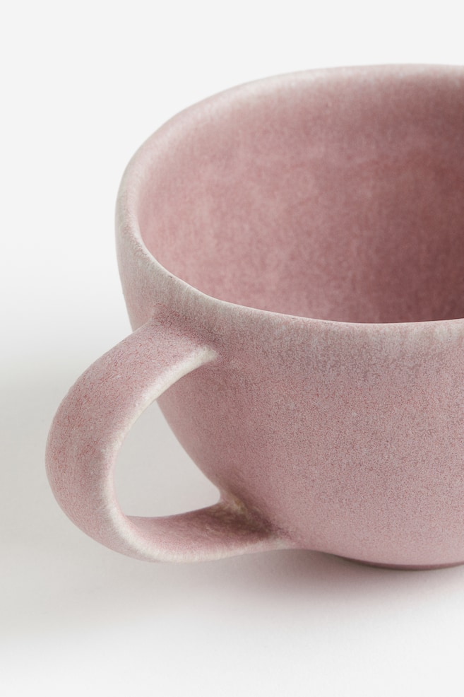 Large stoneware cup - Pink/Beige/Green - 2