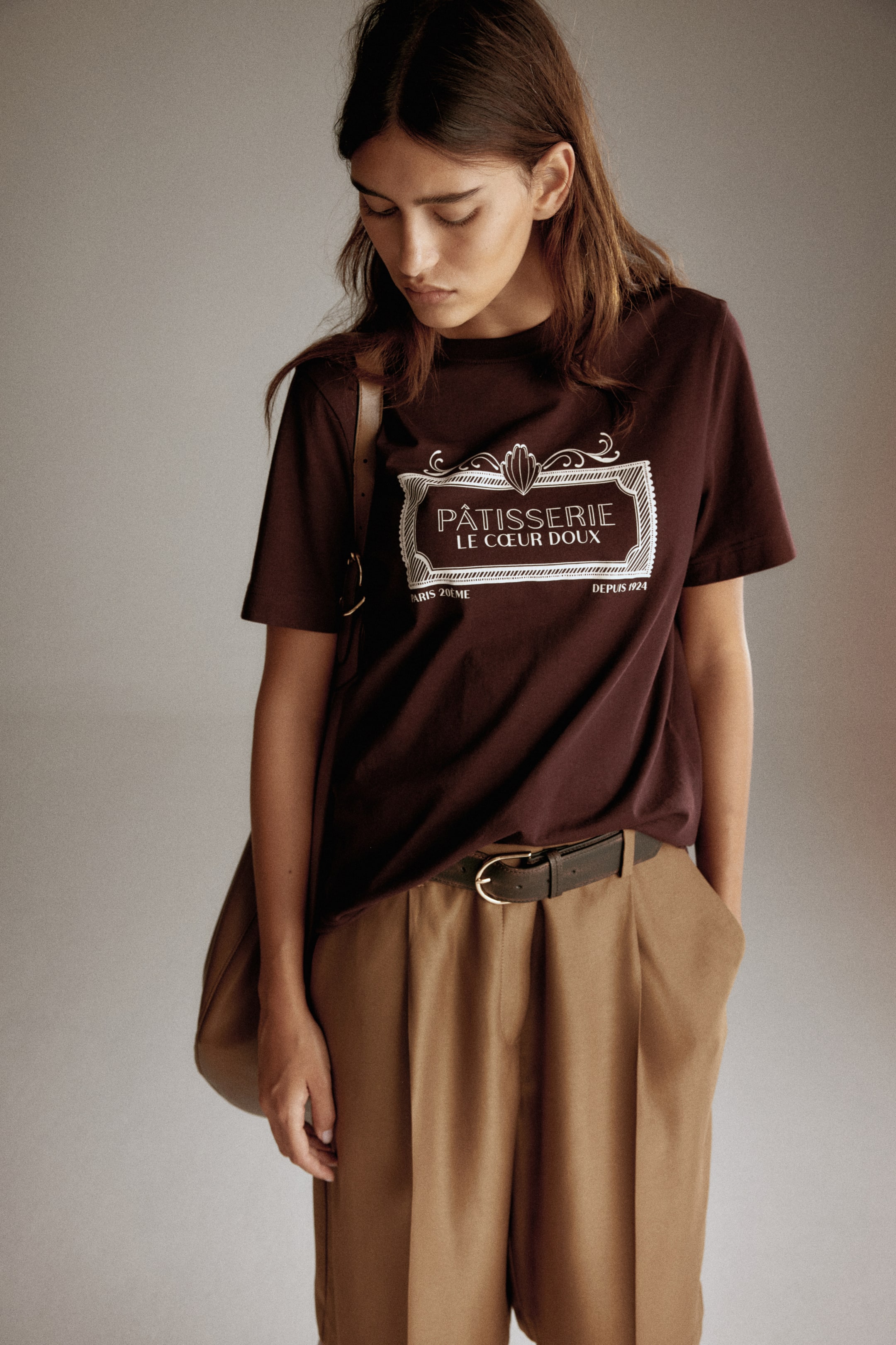 View larger image: T-Shirt with Motif - Burgundy/Pâtisserie - Ladies | H&M US 3