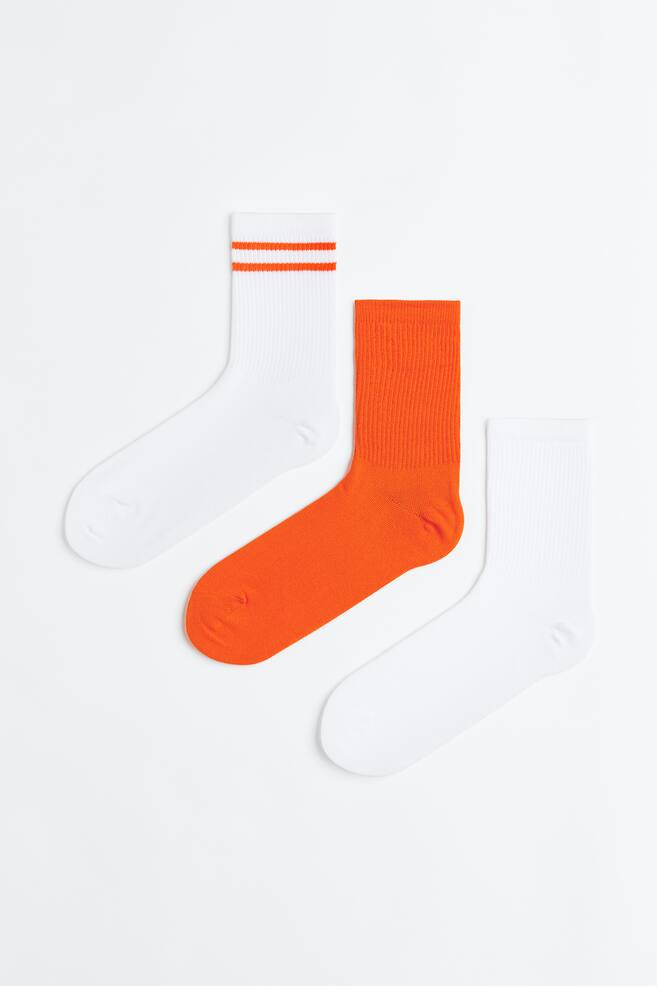 DryMove™ Sportsocken - Orange/Weiß/Weiß/Gestreift - 1