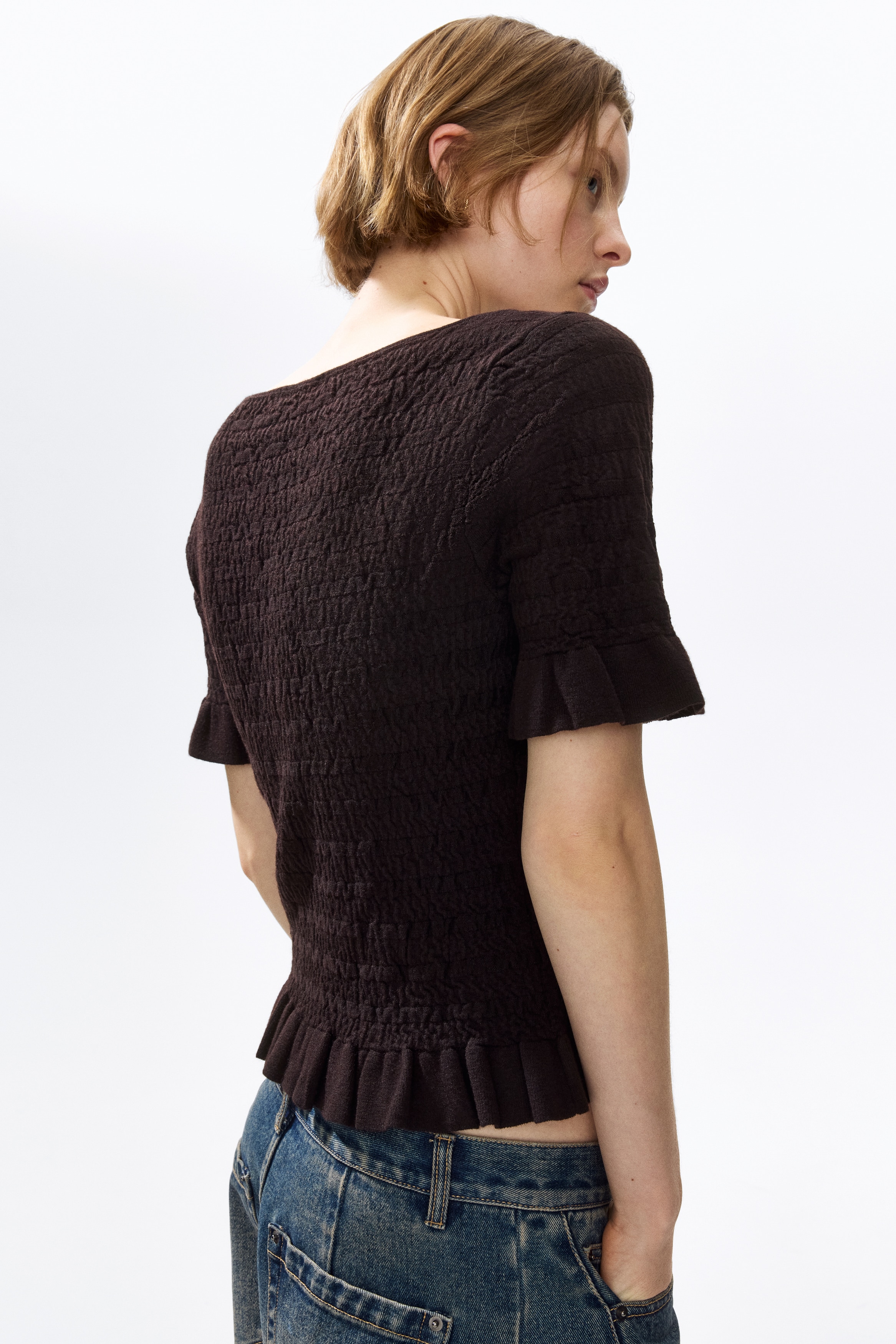 Textured-knit top