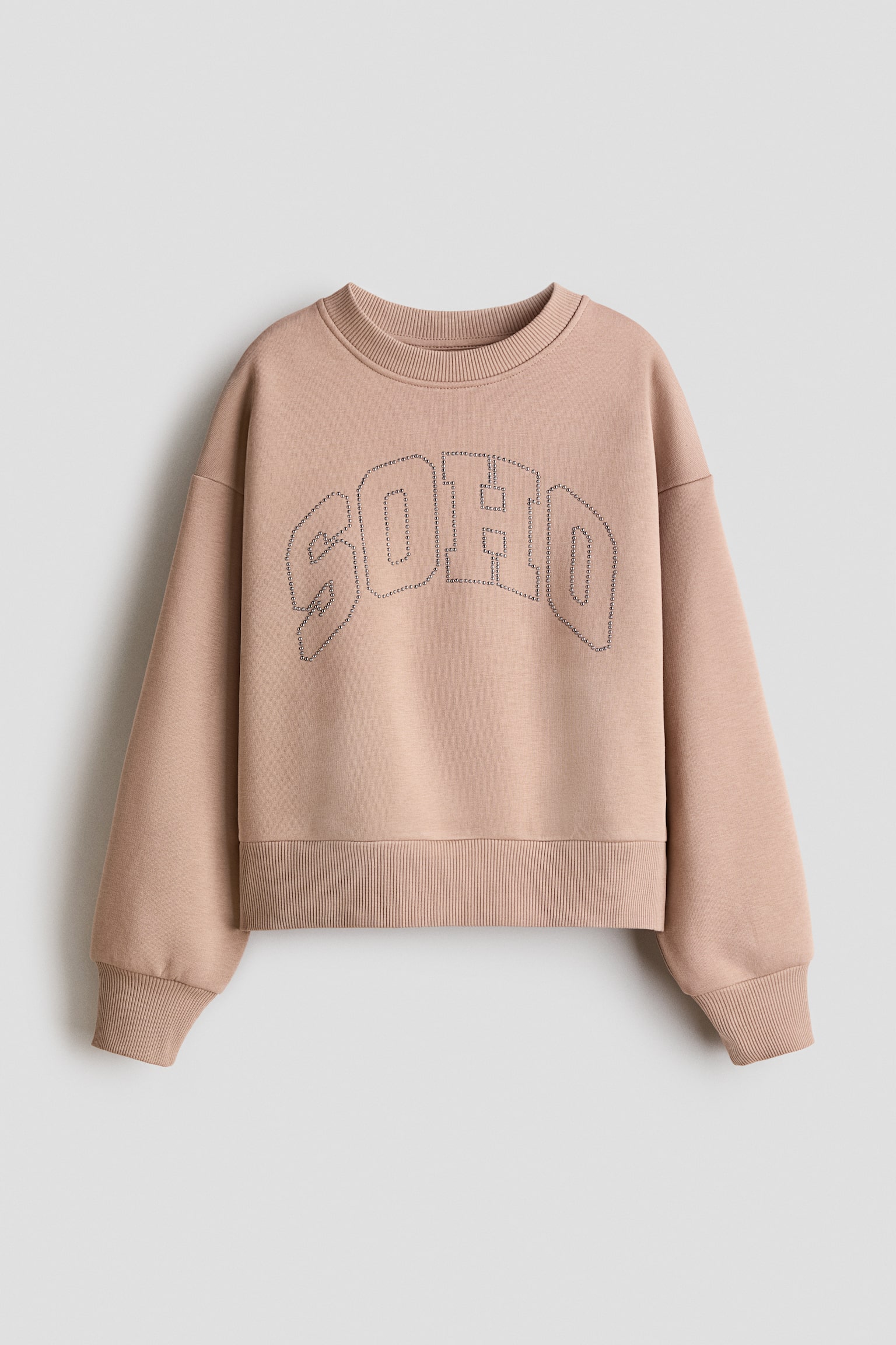 Sweatshirt mit Motiv - Hellbraun/SoHo/Ausgewaschenes Schwarz/Stern/Weiß/Schleifen