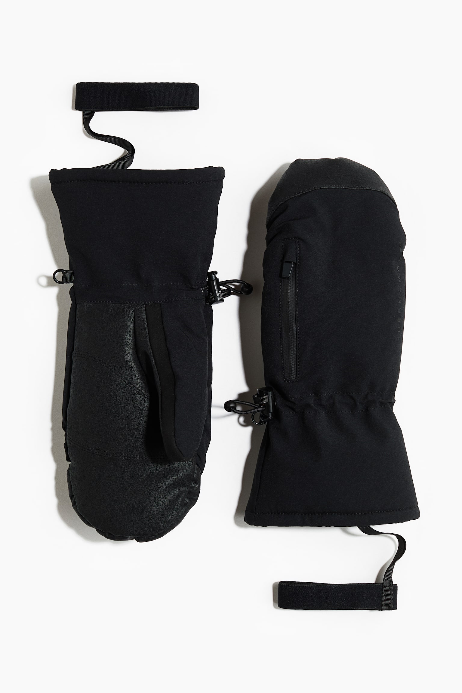 Ski mittens with ThermoMove™ - Black/Beige