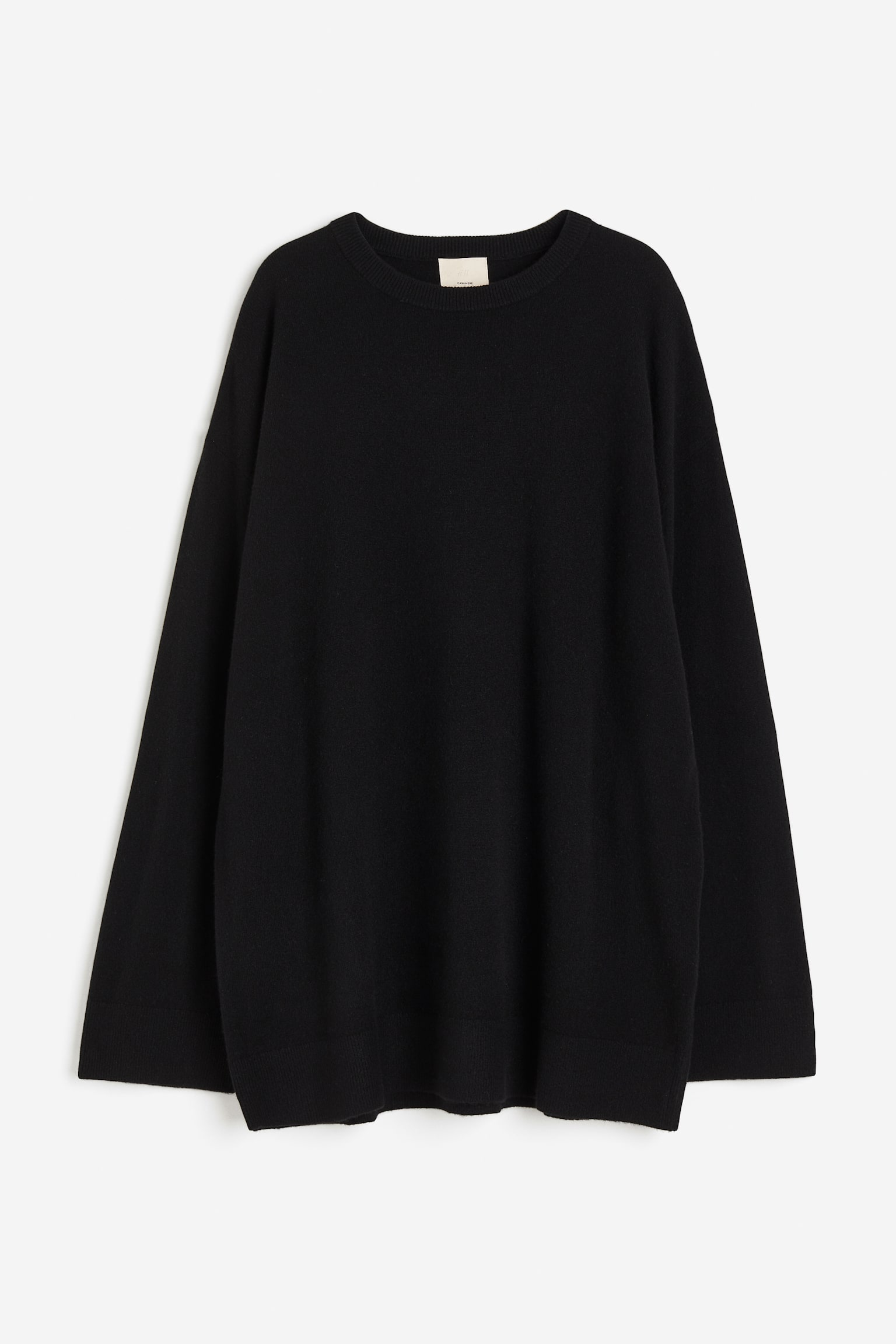 Oversized cashmere jumper - Black - 2